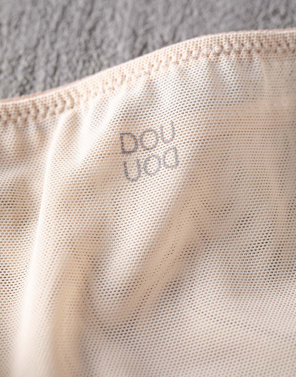 DOUUOD Slip a Culotte in Tulle Elasticizzato Nude
