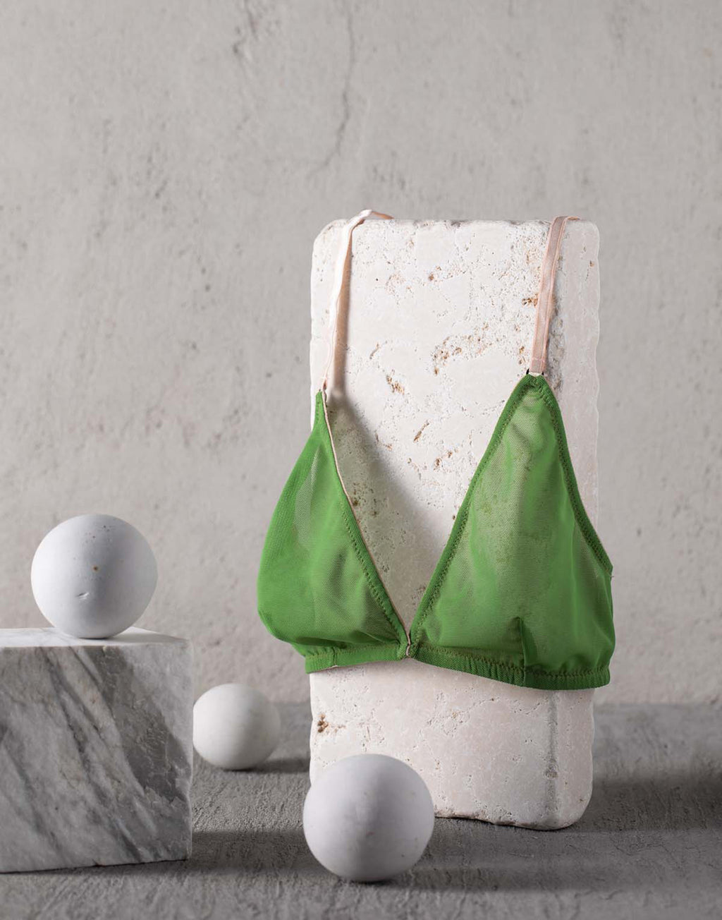 DOUUOD Reggiseno a Triangolo in Tulle Elasticizzato Verde