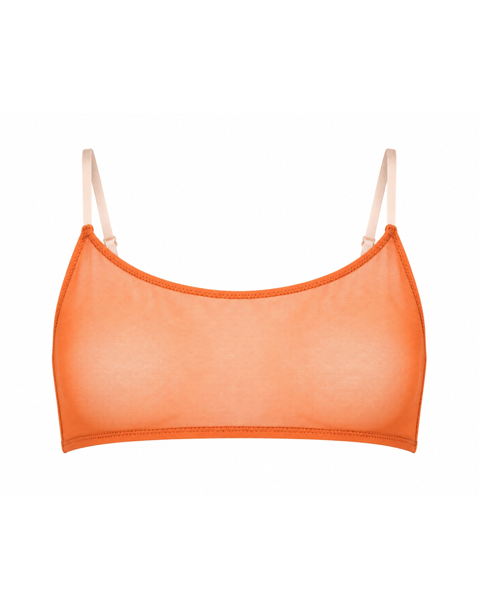 DOUUOD Reggiseno a Fascia in Tulle Arancione