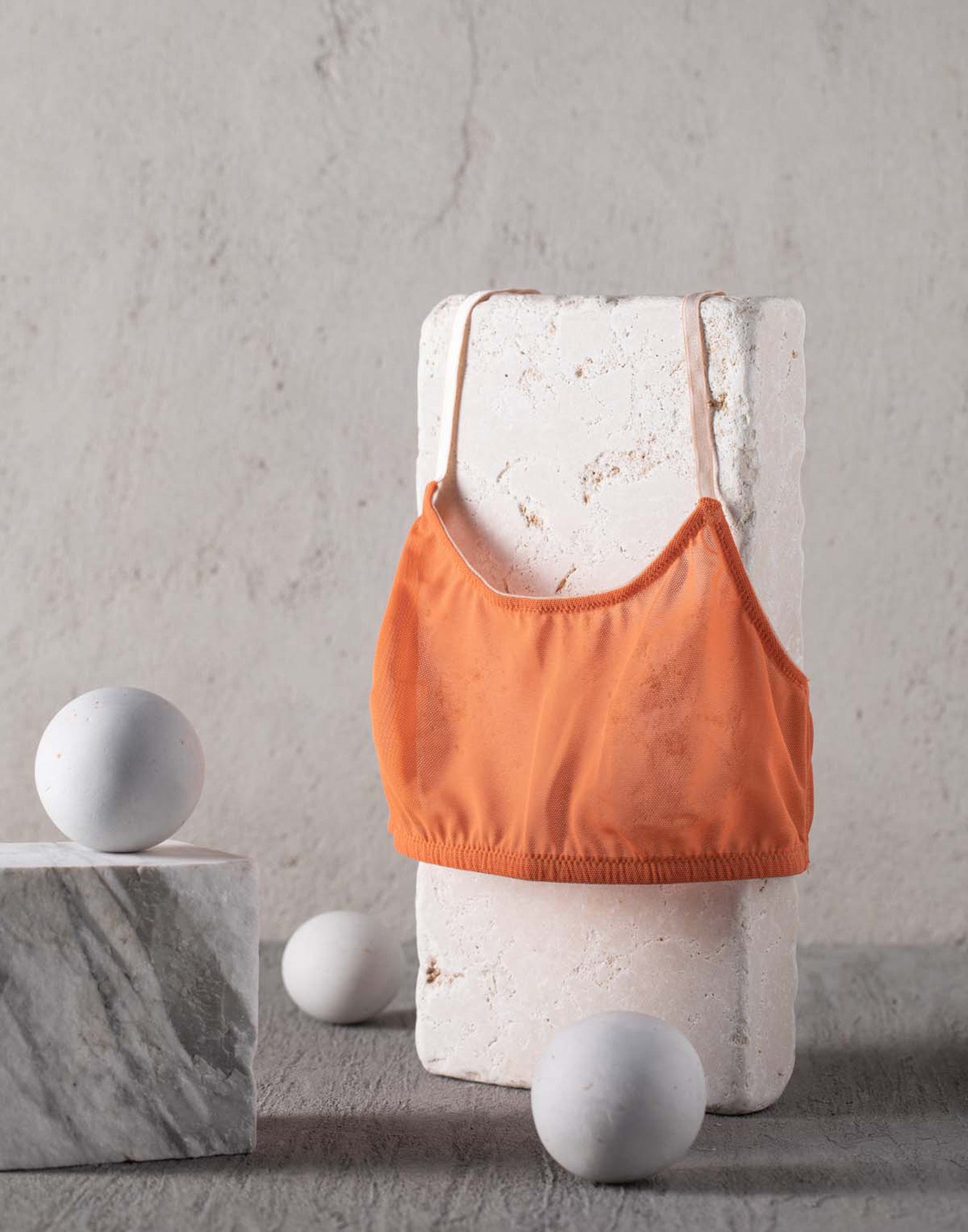DOUUOD Reggiseno a Fascia in Tulle Arancione