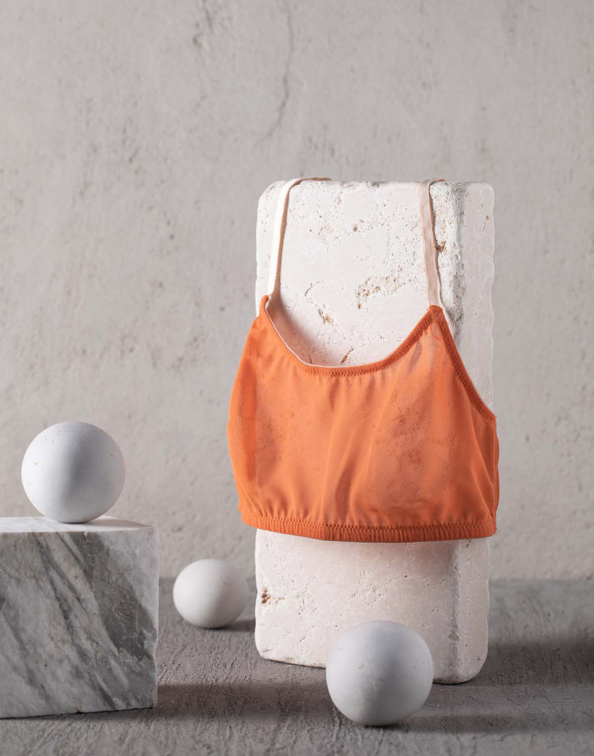 DOUUOD Reggiseno a Fascia in Tulle Arancione