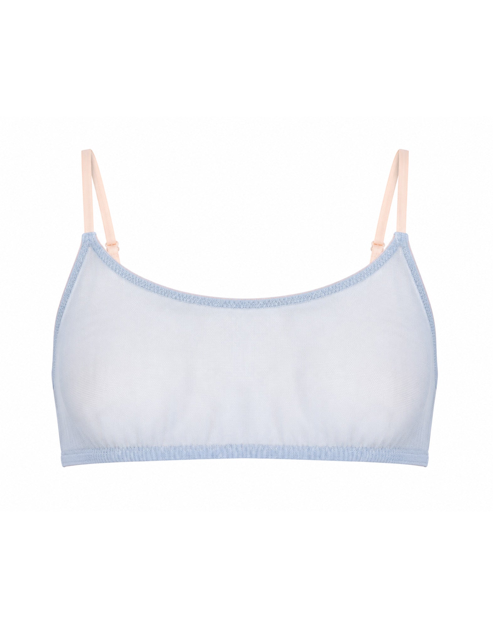 DOUUOD Reggiseno a Fascia in Tulle Azzurro