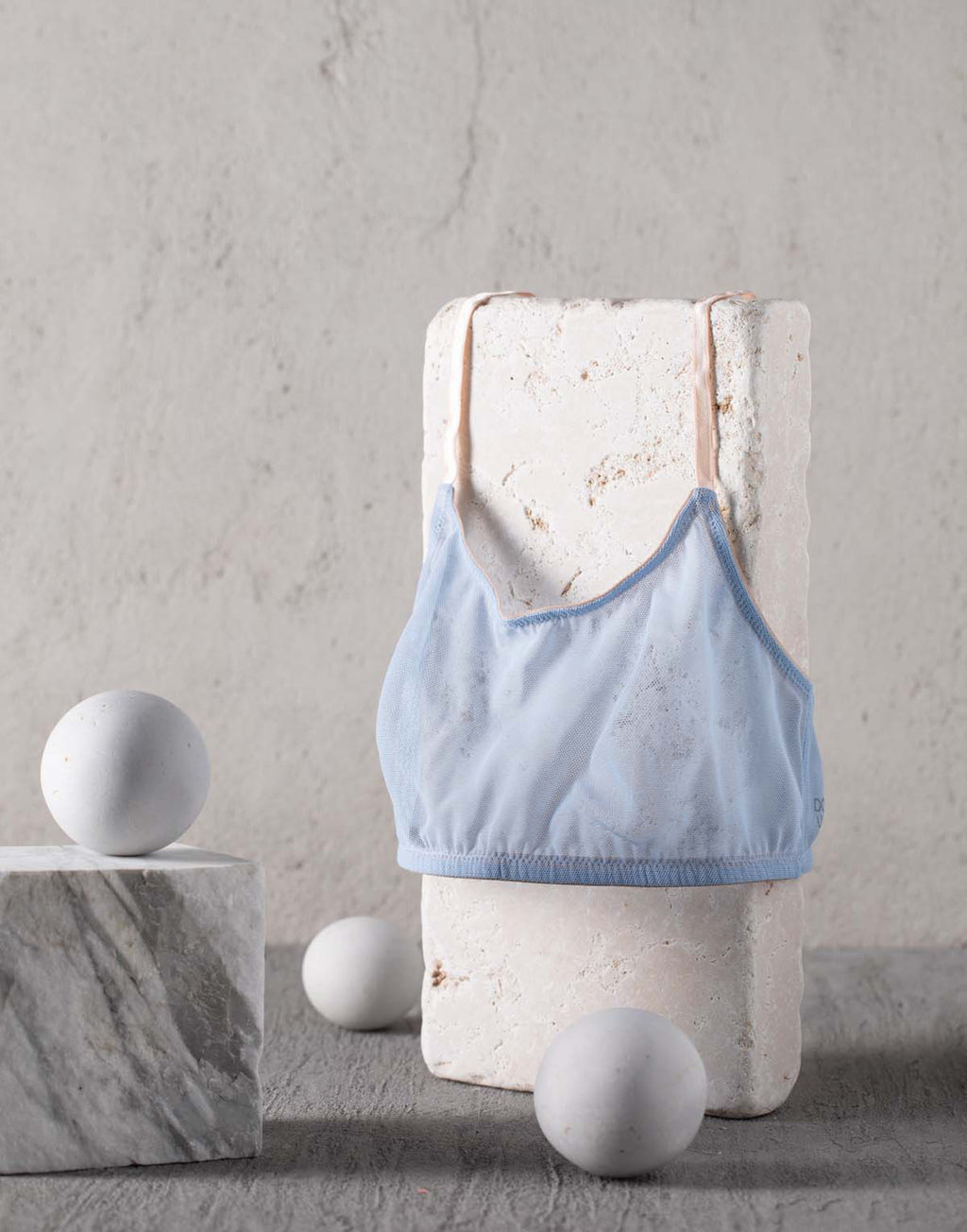 DOUUOD Reggiseno a Fascia in Tulle Azzurro