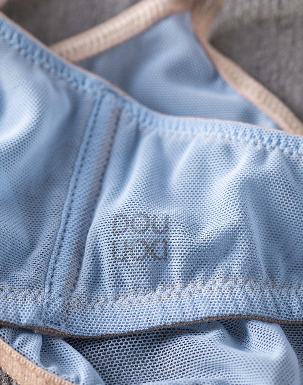 DOUUOD Reggiseno a Fascia in Tulle Azzurro