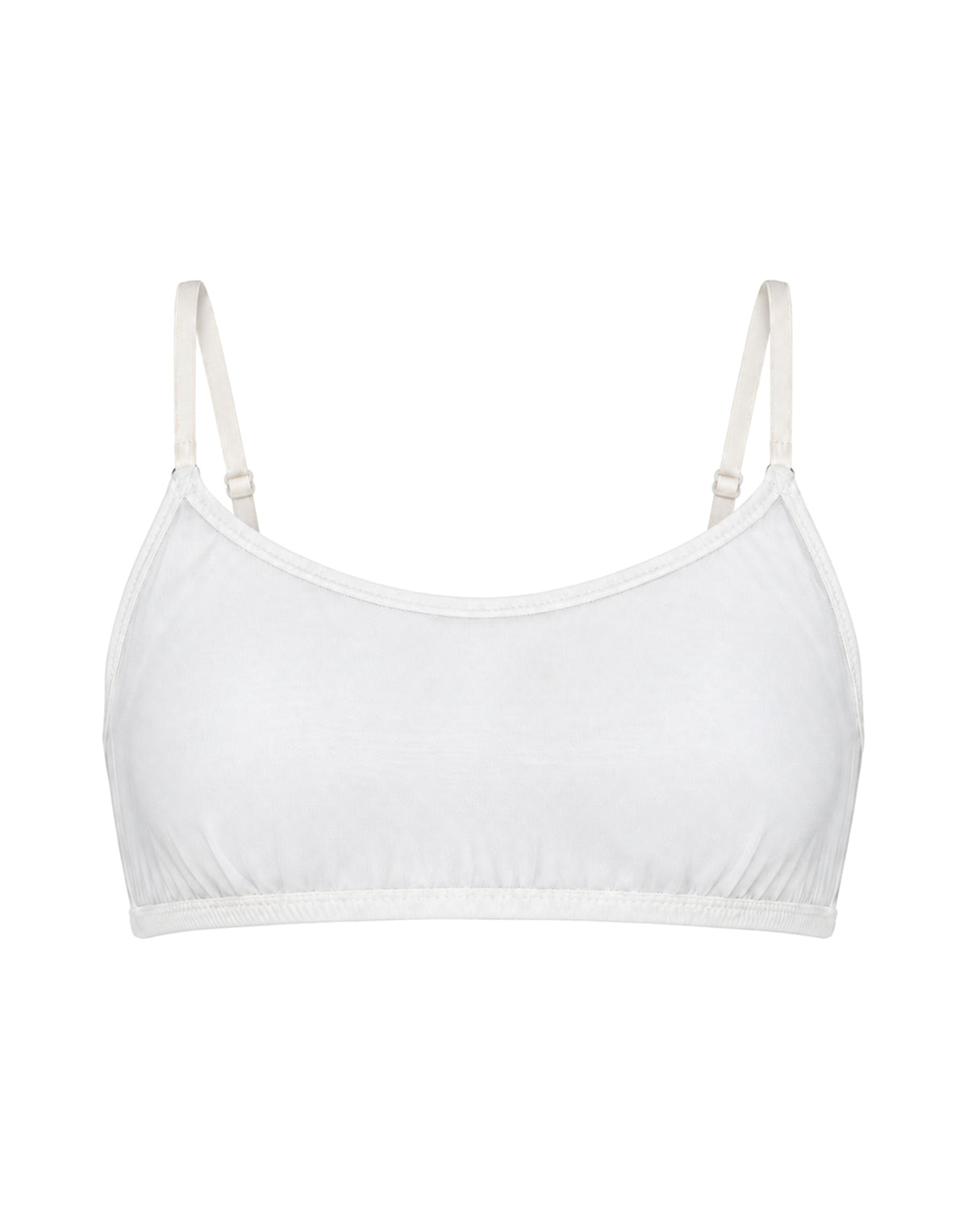 DOUUOD Reggiseno a Fascia in Tulle Bianco