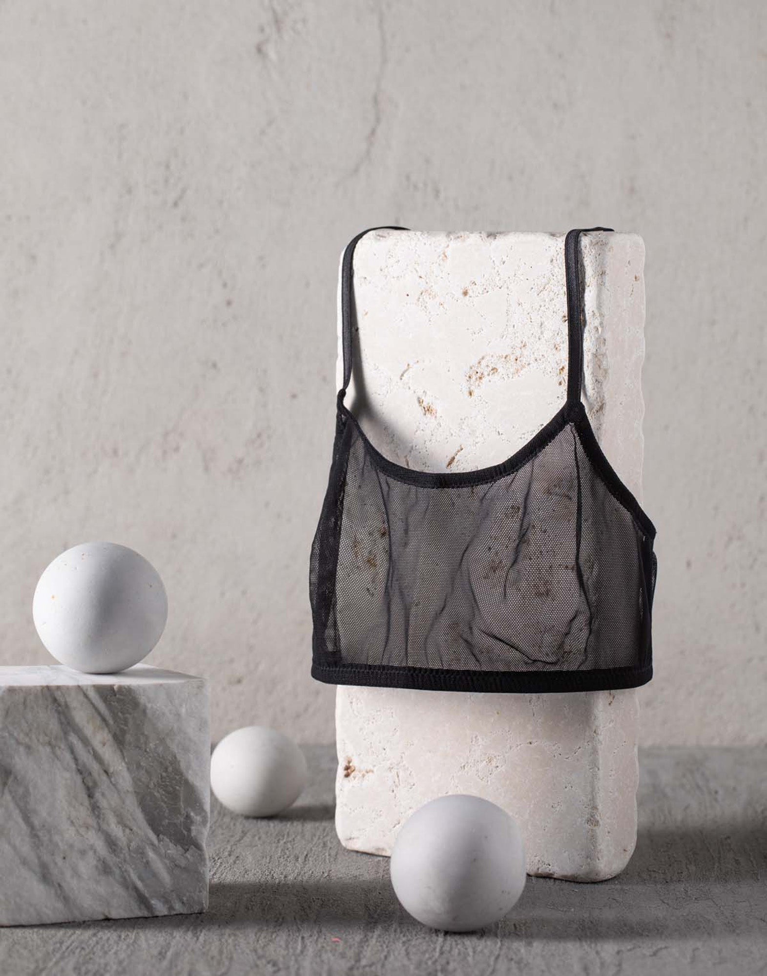 DOUUOD Reggiseno a Fascia in Tulle Nero