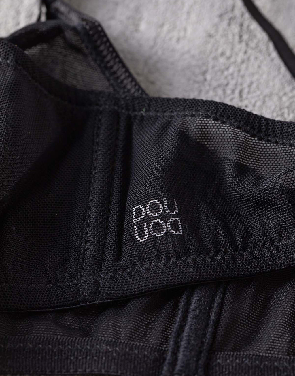 DOUUOD Reggiseno a Fascia in Tulle Nero