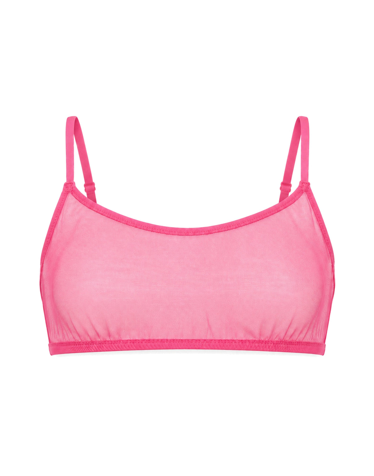DOUUOD Reggiseno a Fascia in Tulle Rosa