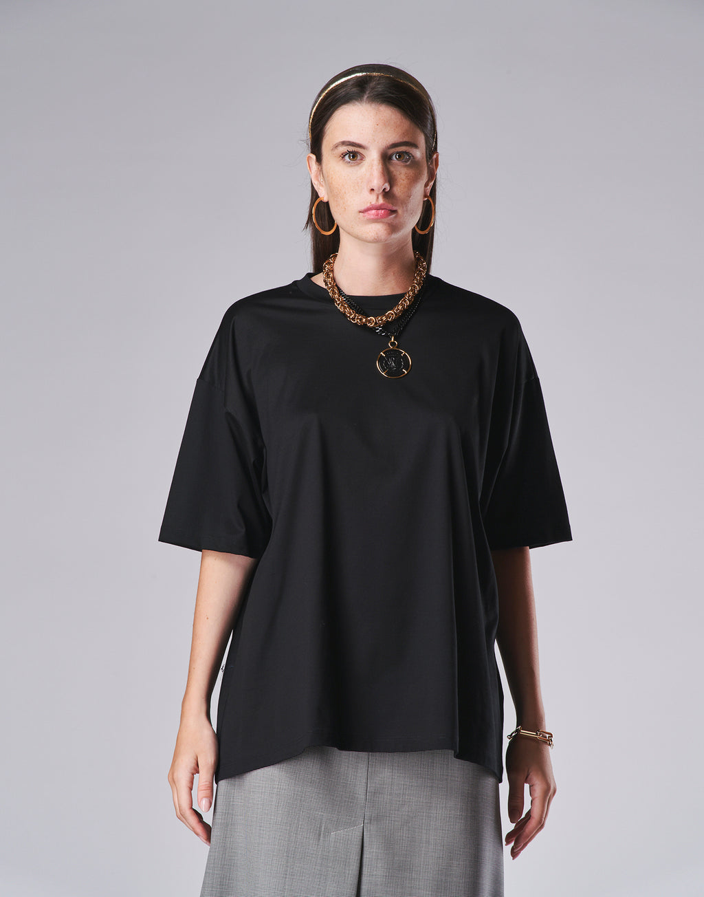 DOUUOD T-shirt Tinta Unita Manica Corta