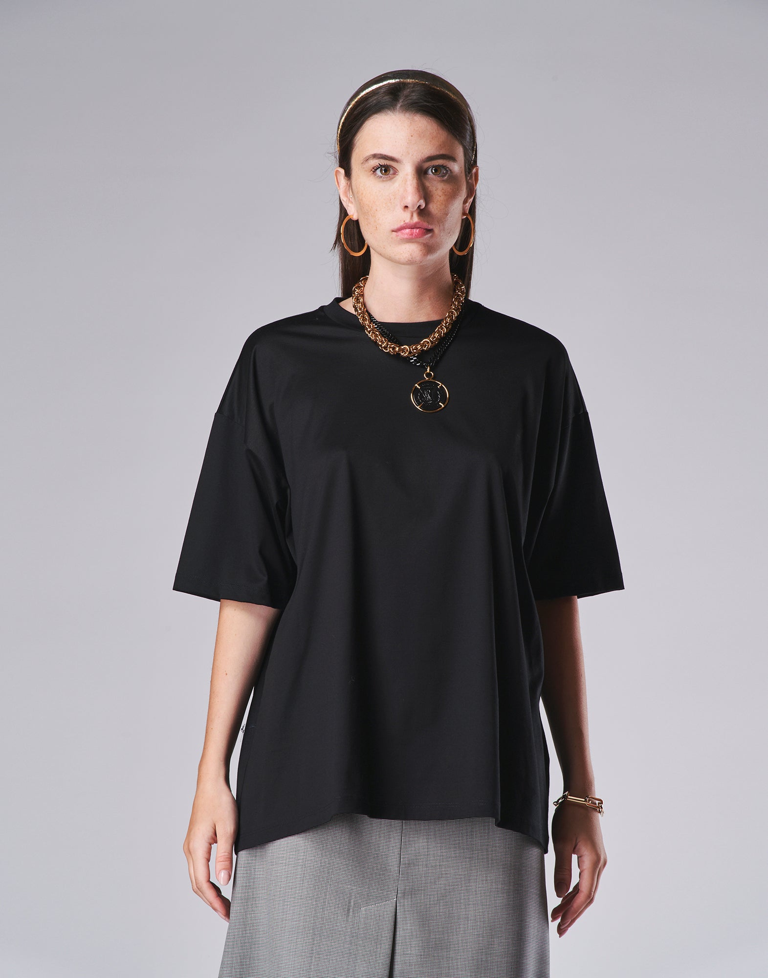 DOUUOD T-shirt Tinta Unita Manica Corta