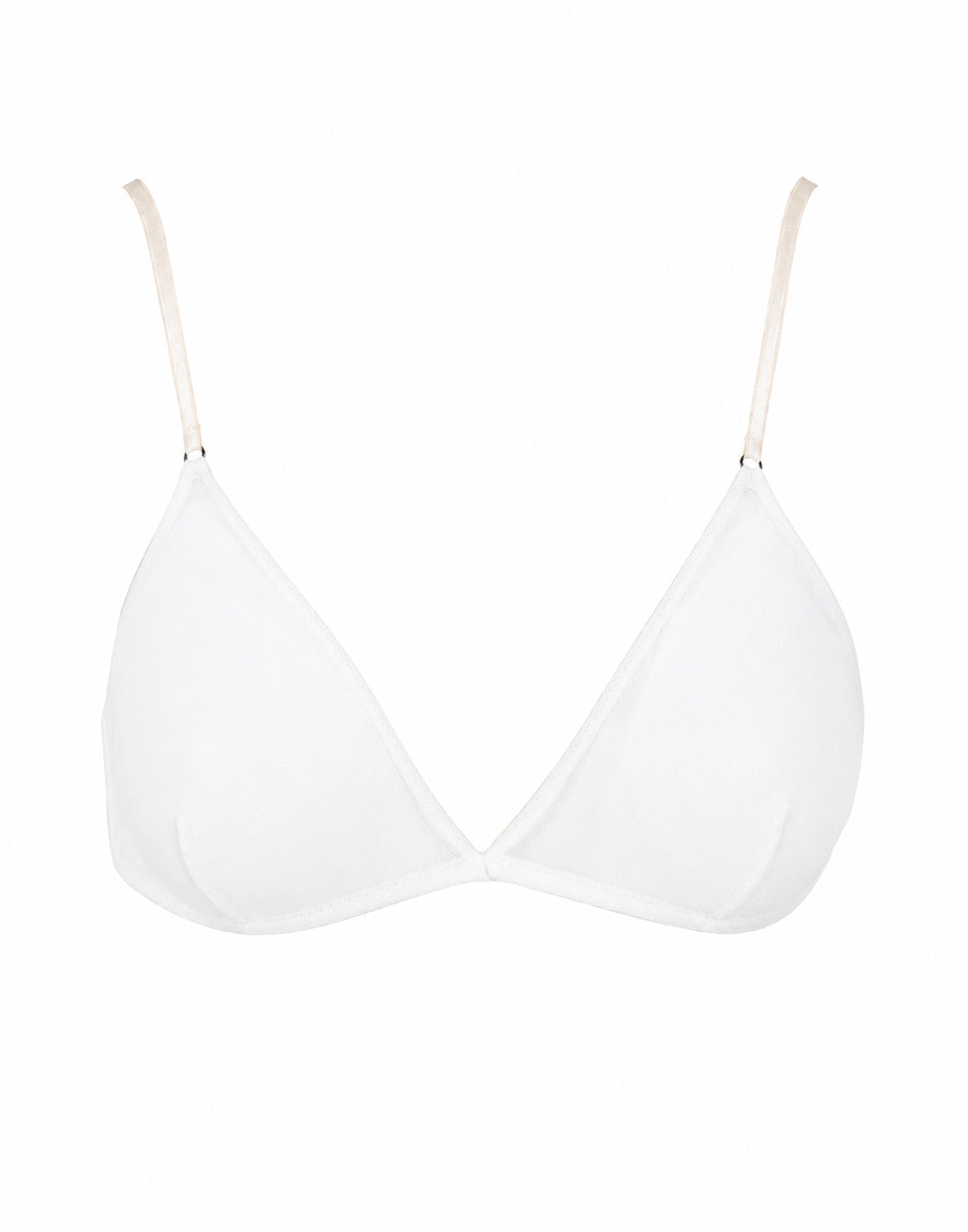 DOUUOD Reggiseno a Triangolo in Tulle Elasticizzato Bianco