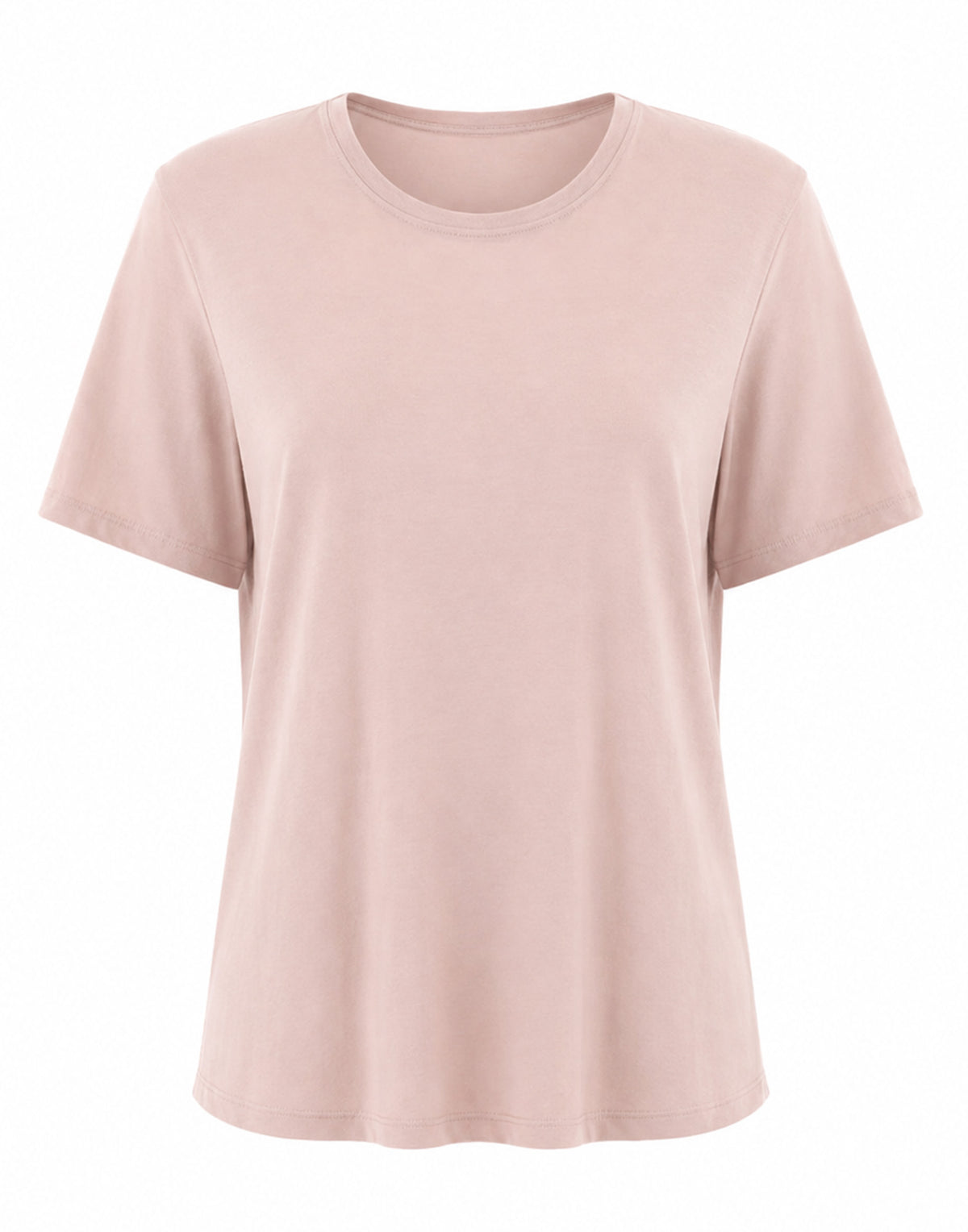 MAJESTIC FILATURES T-shirt Girocollo a Manica Corta in Lyocel/Tencel/Cotone Rose Thè