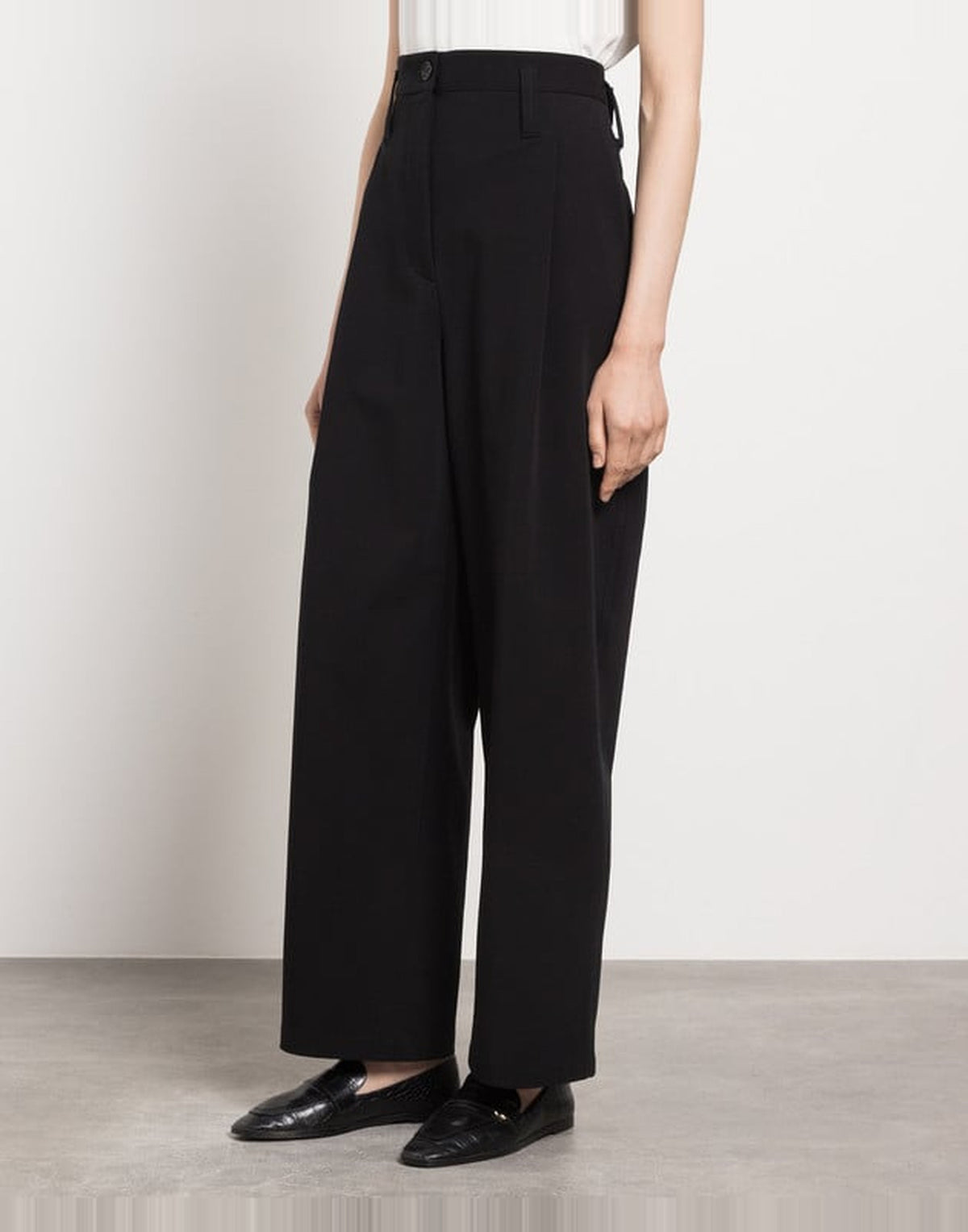 PHILOSOPHY Pantaloni a Vita Alta in Cotone Stretch Neri