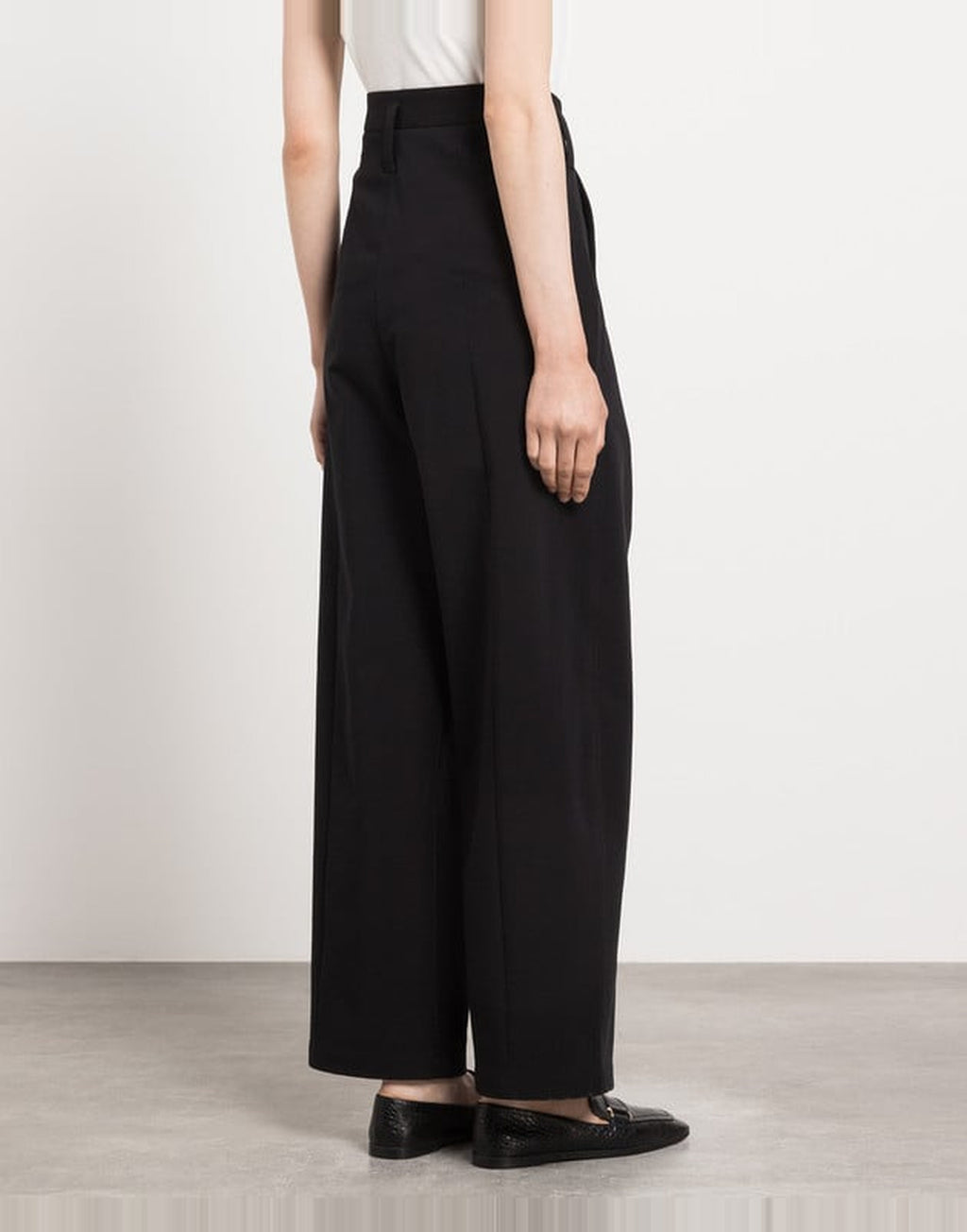 PHILOSOPHY Pantaloni a Vita Alta in Cotone Stretch Neri