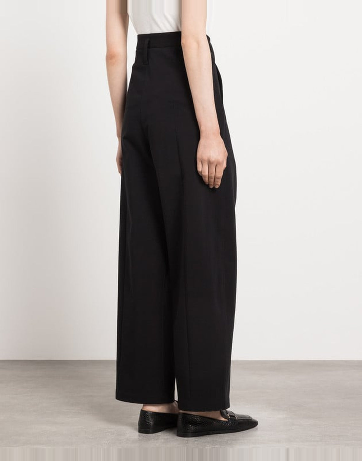 PHILOSOPHY Pantaloni a Vita Alta in Cotone Stretch Neri