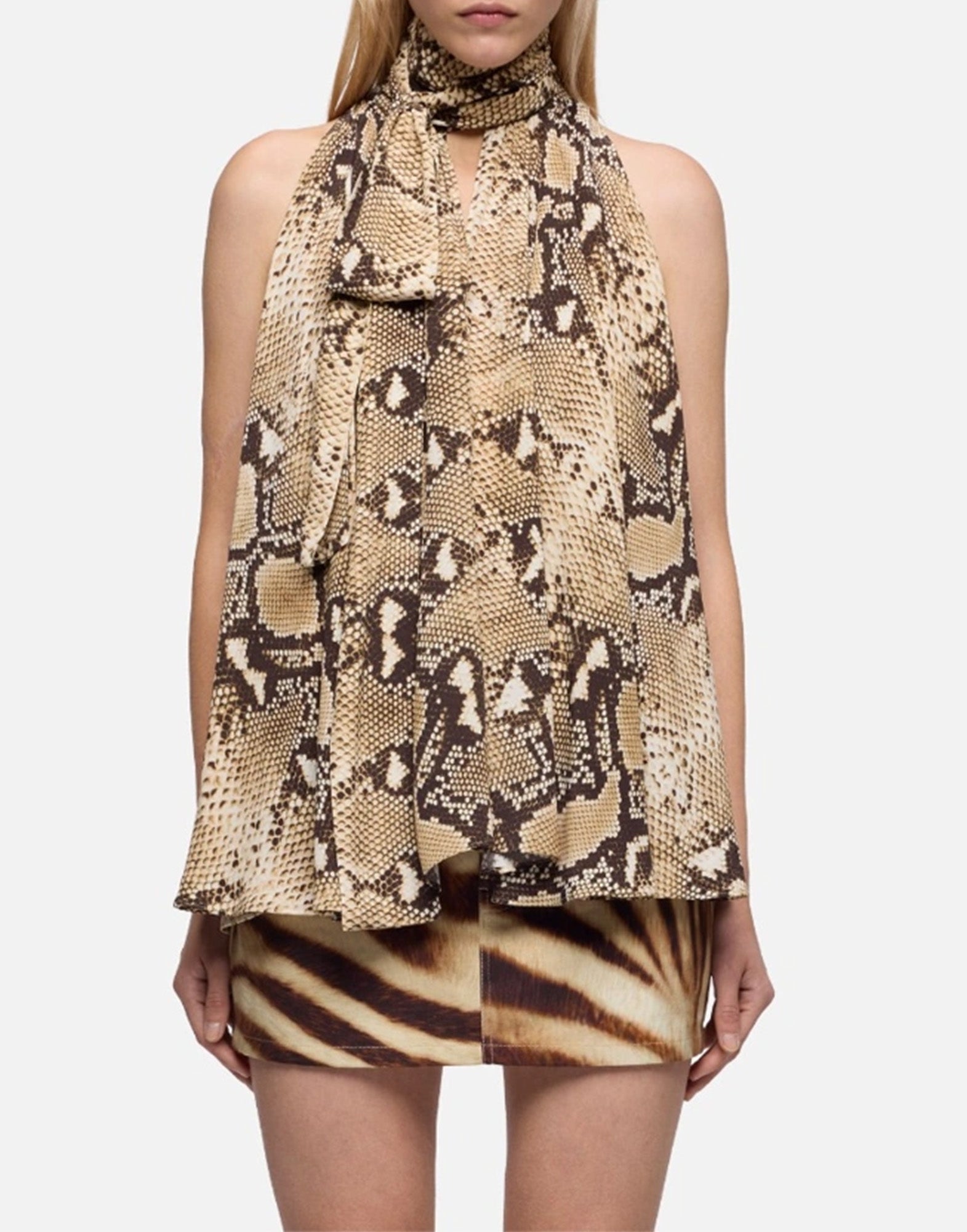 7 FOR ALL MANKIND Blusa Senza Maniche in Viscosa Snake