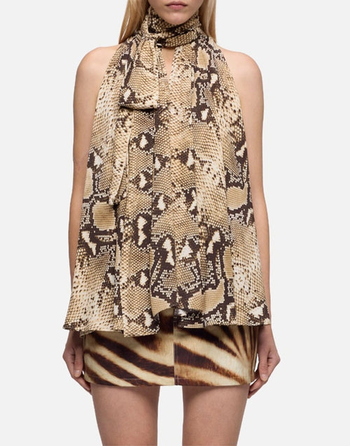 7 FOR ALL MANKIND Blusa Senza Maniche in Viscosa Snake