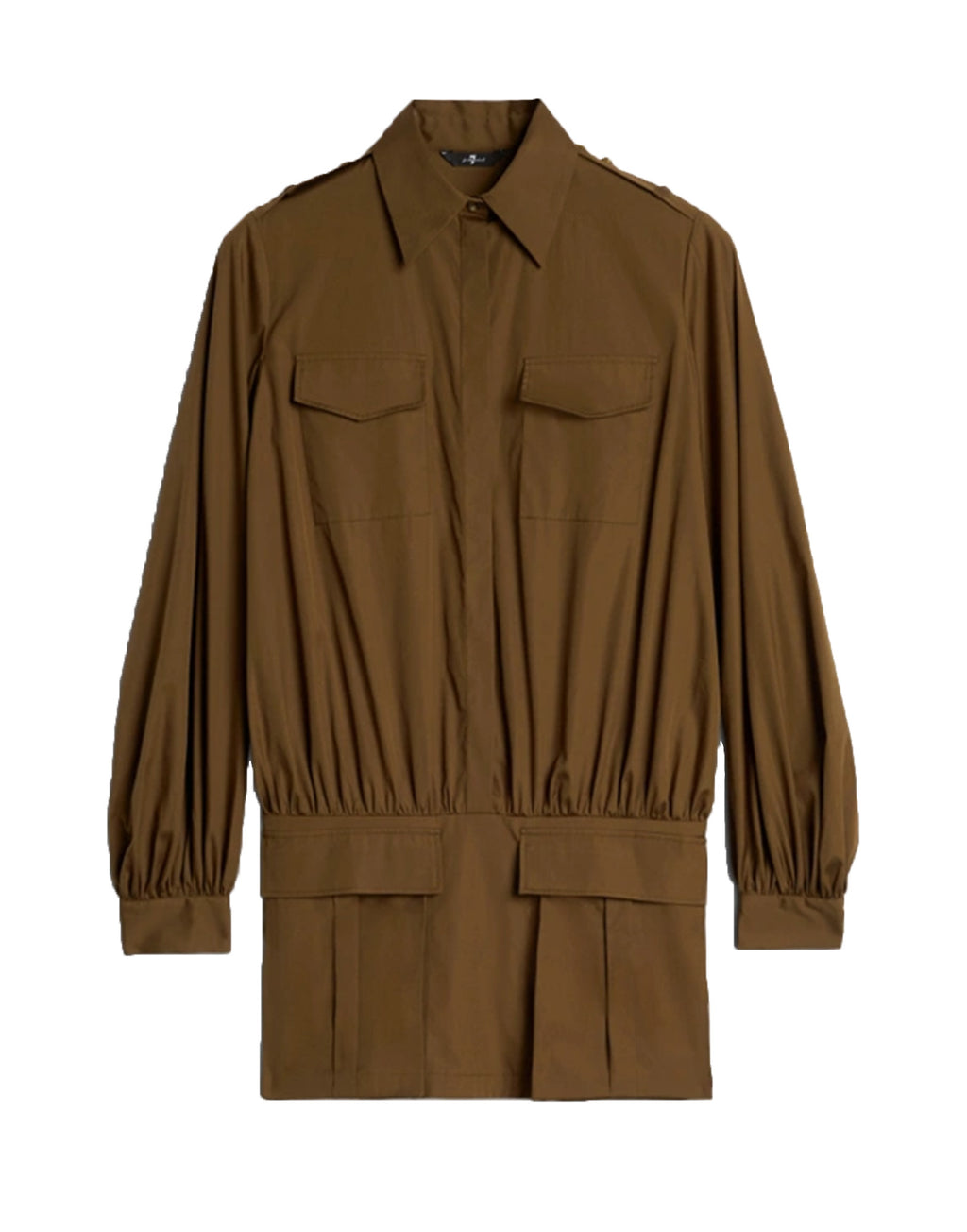 7 FOR ALL MANKIND Mini Abito Utility in Popeline Toffee