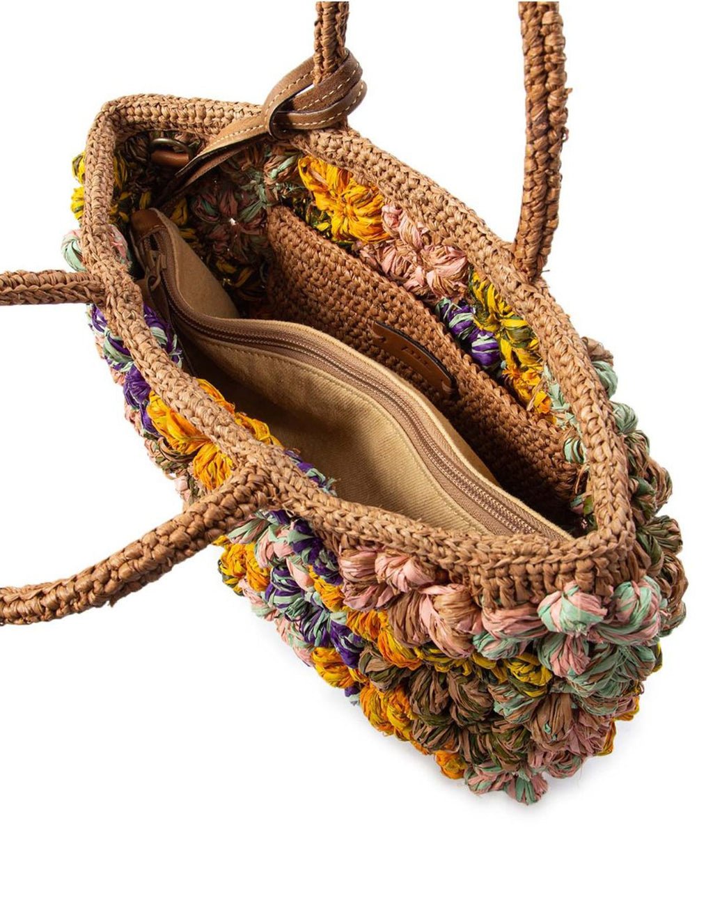 AFAR Borsa Flower Small in Rafia Multicolor