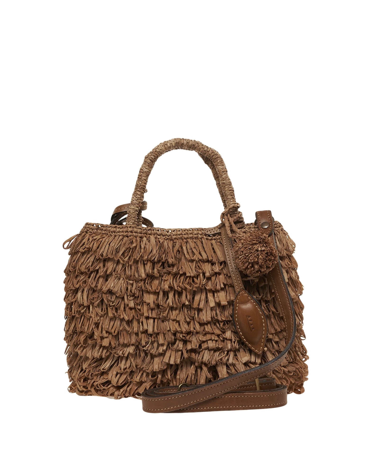 AFAR Borsa Keisha Small in Rafia Cognac