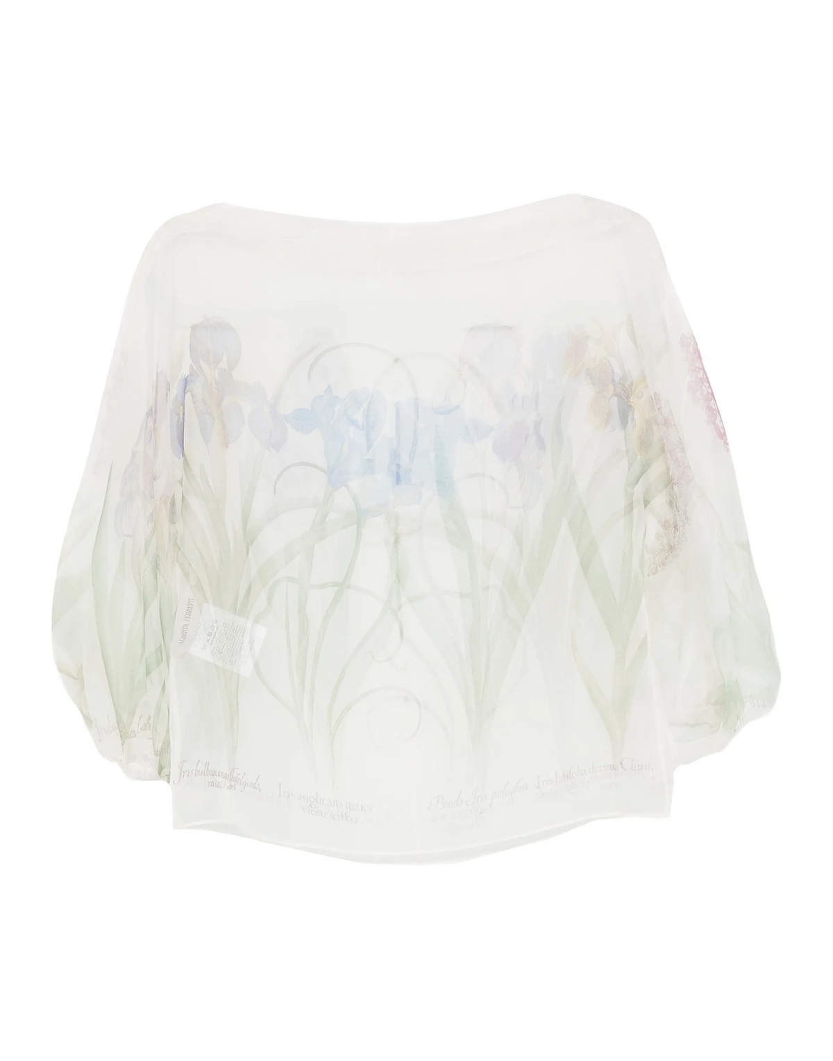 ALBERTA FERRETTI Blusa in Organza di Seta con Stampa Floreale