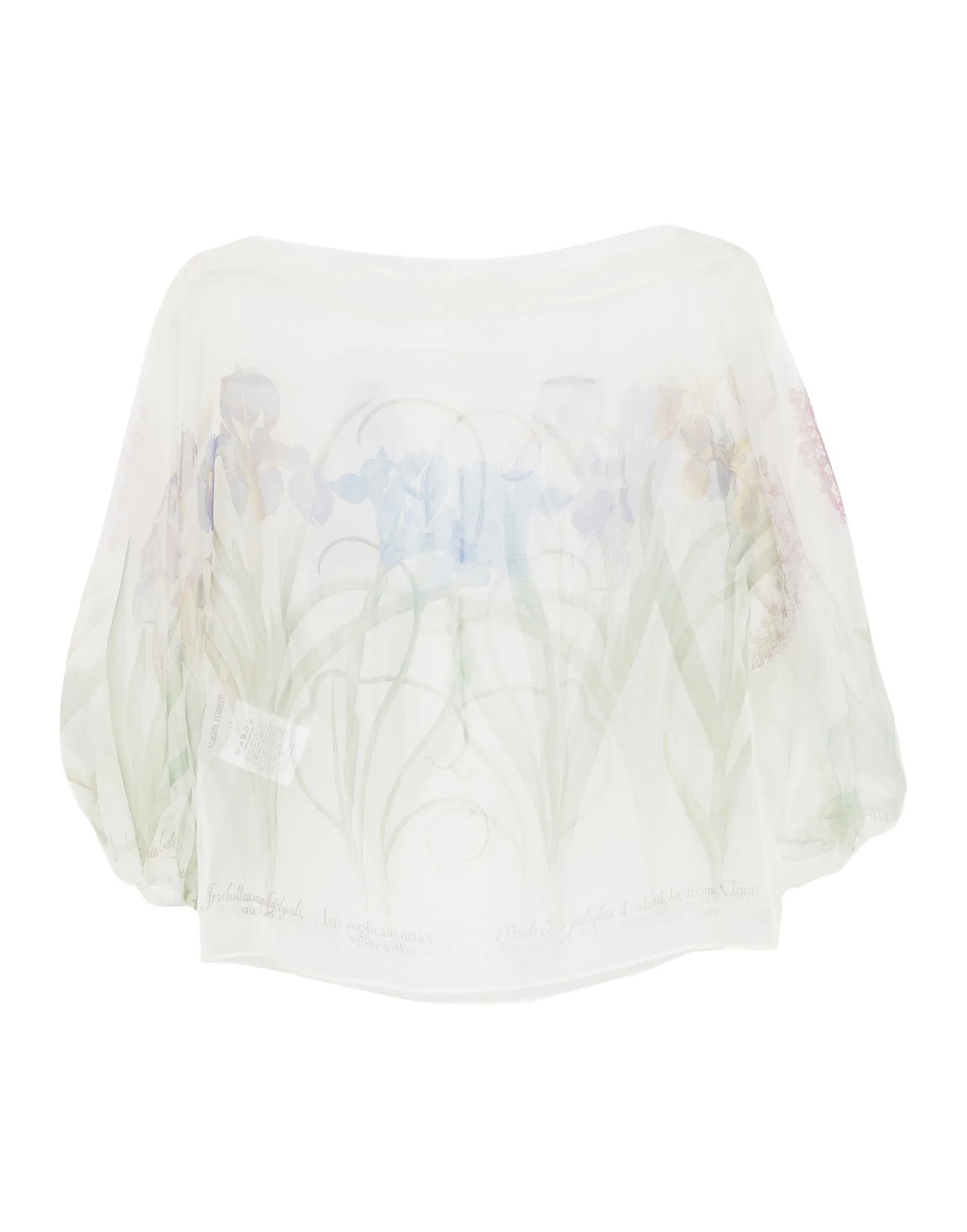ALBERTA FERRETTI Blusa in Organza di Seta con Stampa Floreale