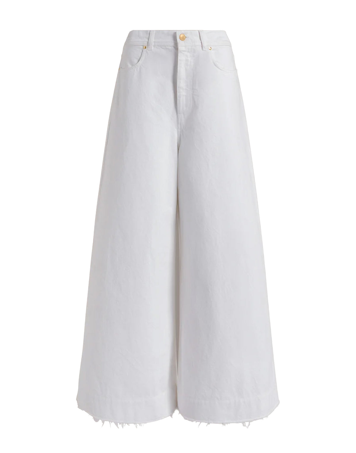 ALBERTA FERRETTI Pantaloni in Denim a Gamba Larga Bianchi