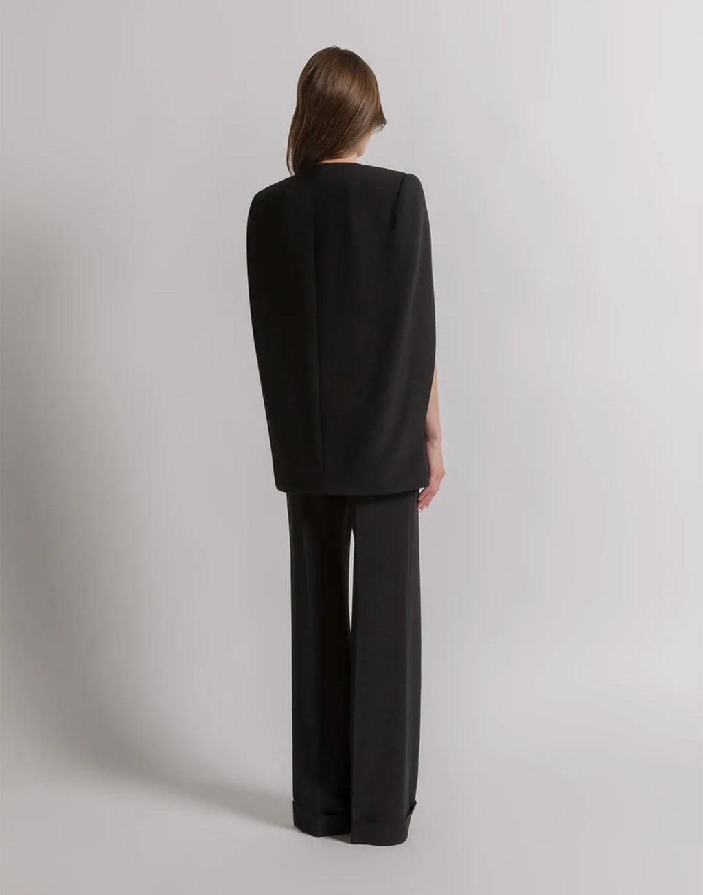 ALBERTA FERRETTI Giacca in Cady con Maniche a Mantella Nera