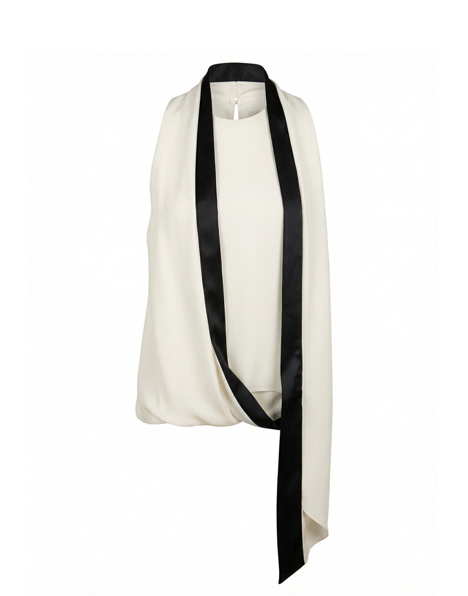 ALBERTA FERRETTI Top in Twill di Viscosa Avorio