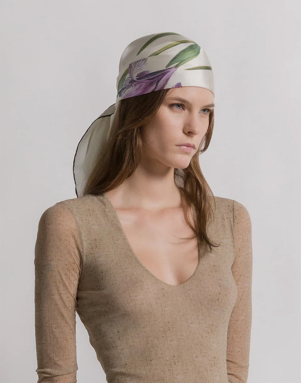 ALBERTA FERRETTI Foulard in Seta con Stampa a Cardo