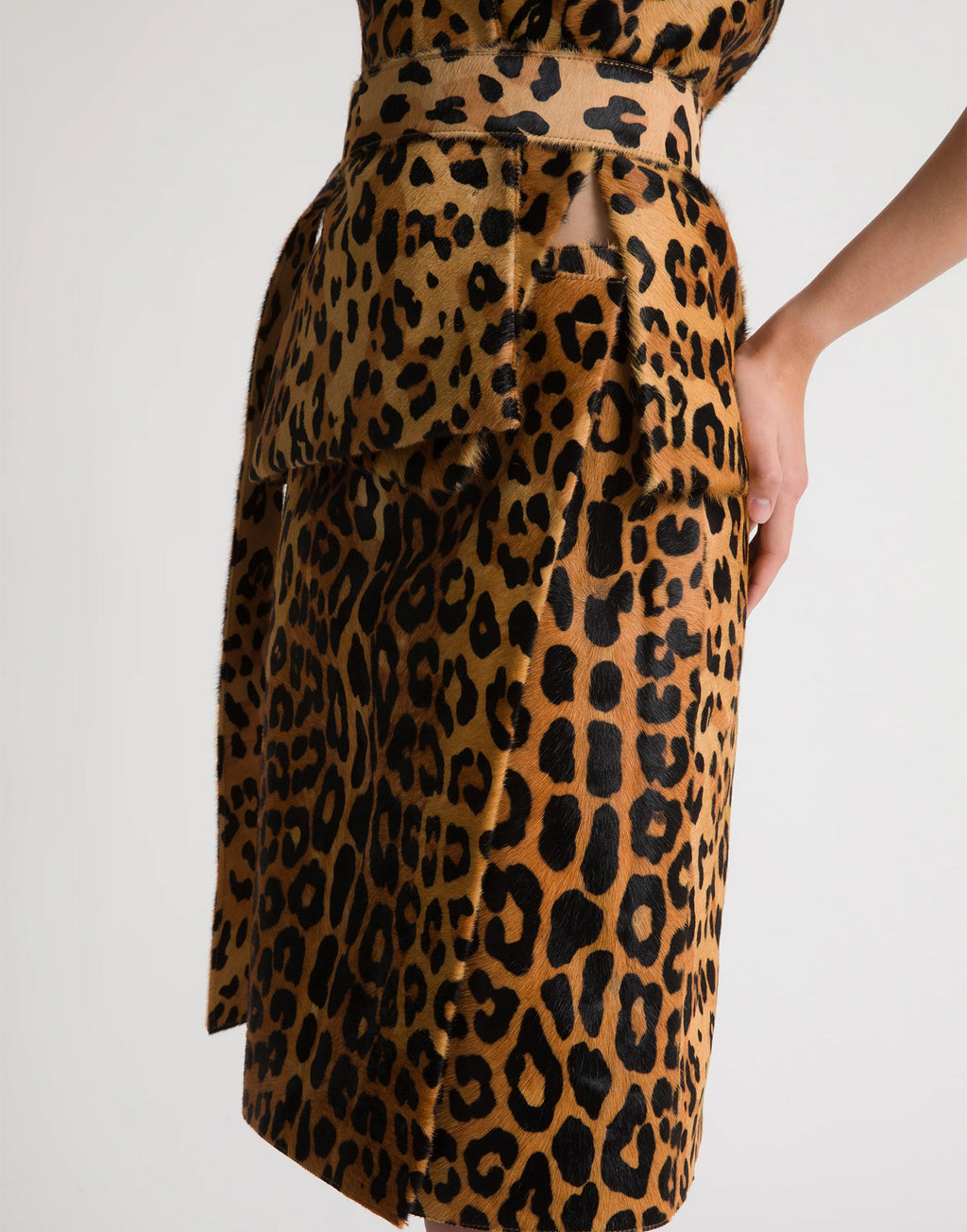 ALBERTA FERRETTI Gonna in Pelle Cavallino Stampa Leopardo