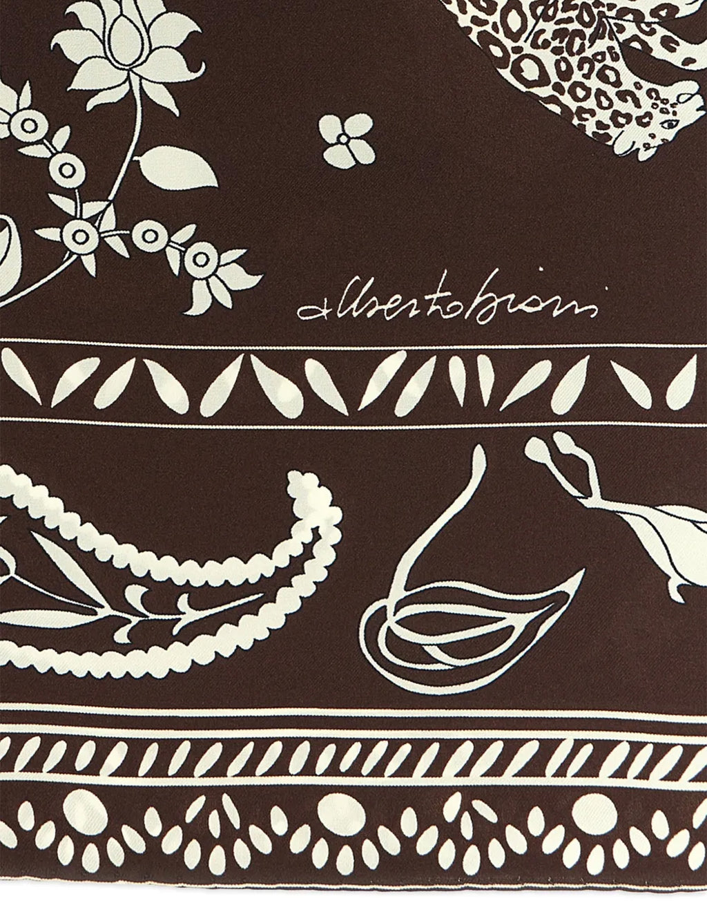 ALBERTO BIANI Foulard in Seta Stampata Ciocco