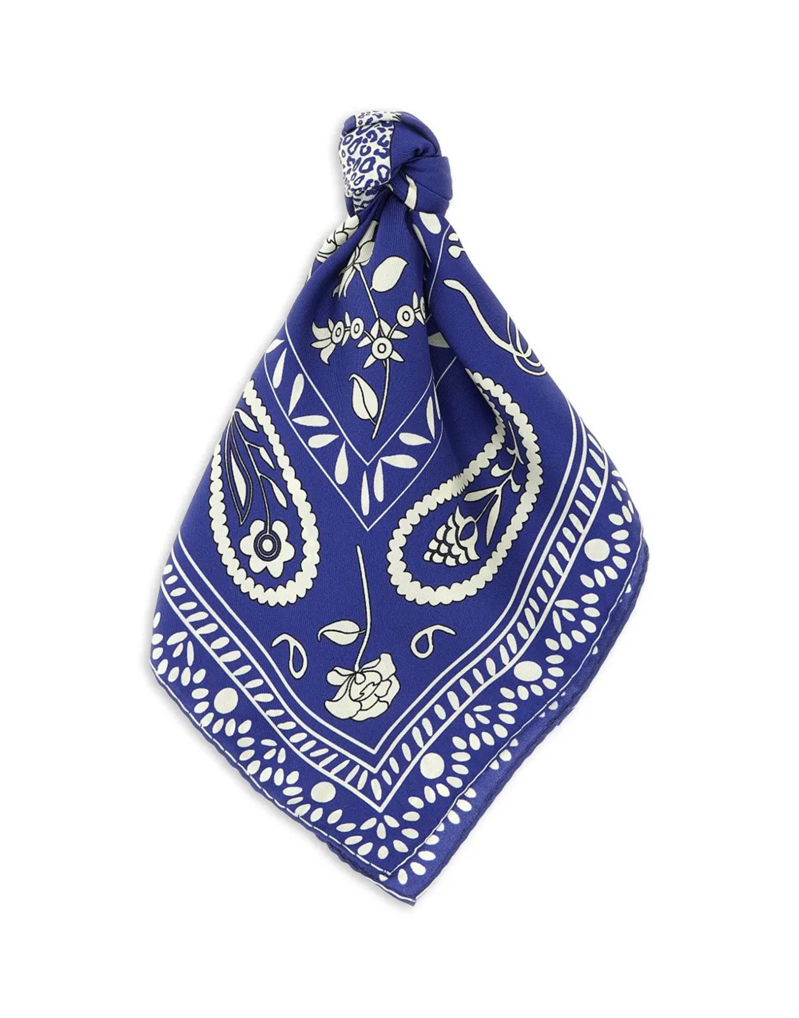 ALBERTO BIANI Foulard in Seta Stampata Blu