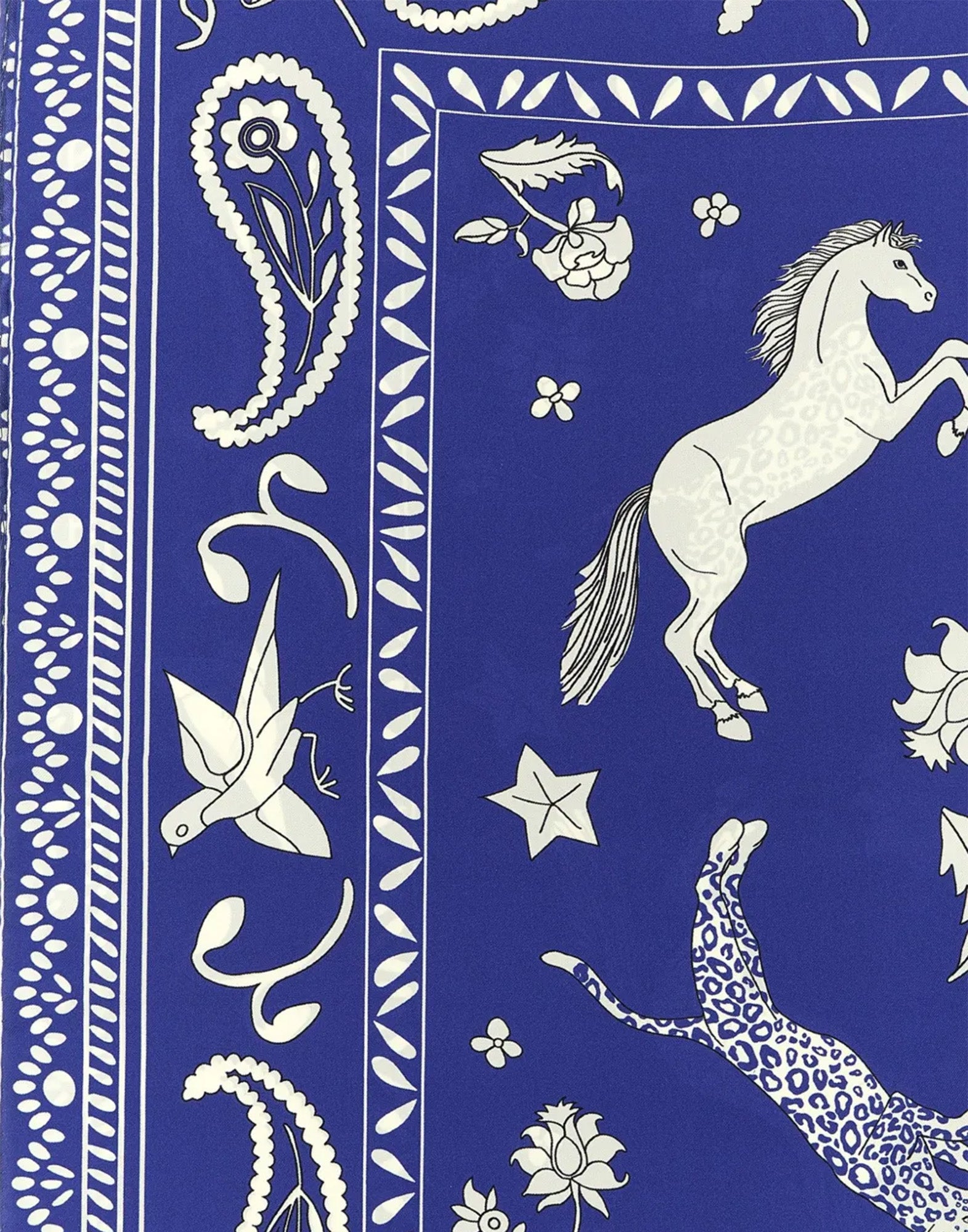 ALBERTO BIANI Foulard in Seta Stampata Blu