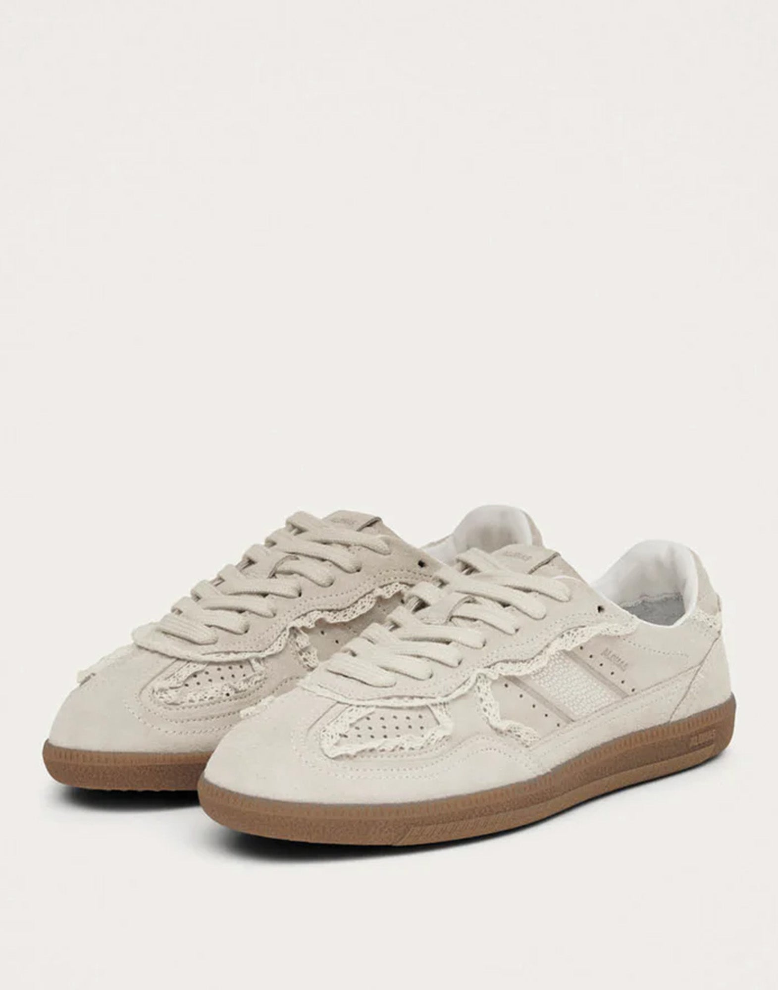 ALOHAS Sneakers Tb.490 in Pelle Crema con Dettagli Uncinetto