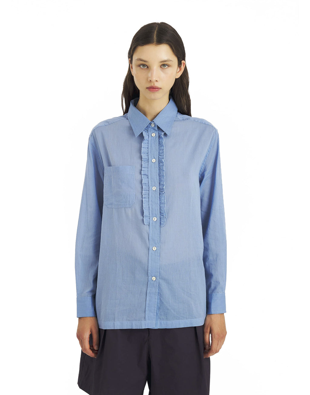 ANTIK BATIK Camicia Angela in Voile di Cotone Blue