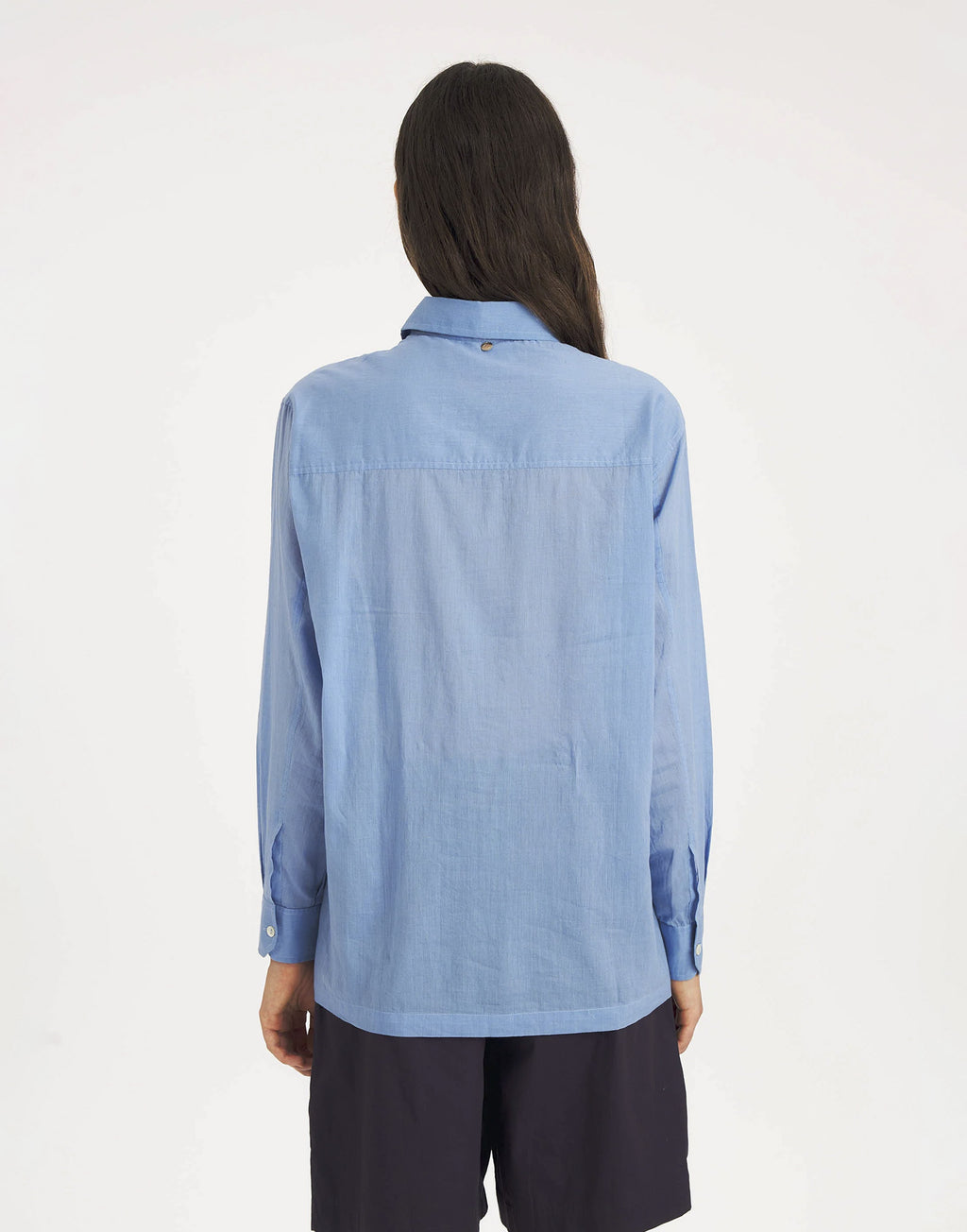 ANTIK BATIK Camicia Angela in Voile di Cotone Blue