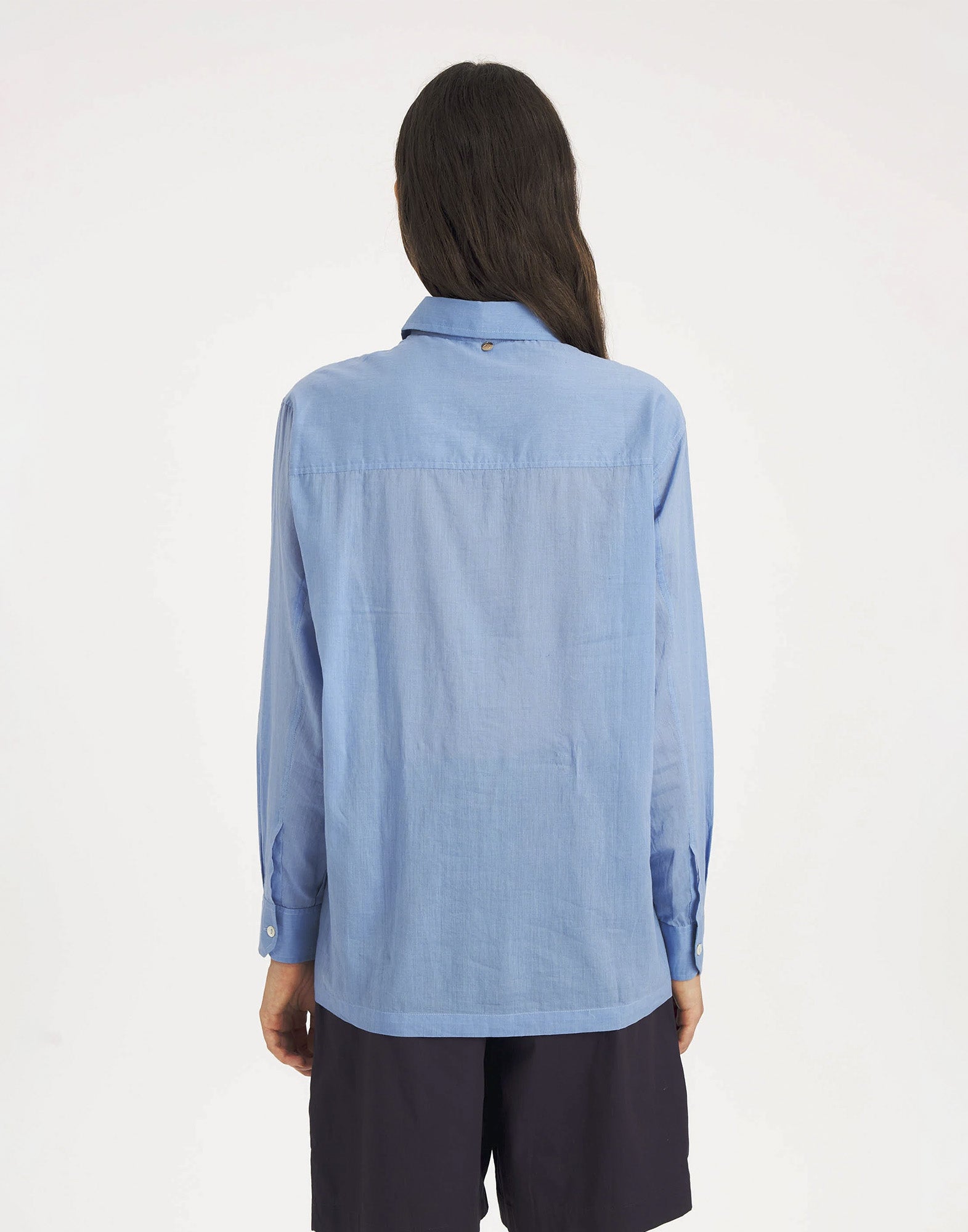 ANTIK BATIK Camicia Angela in Voile di Cotone Blue
