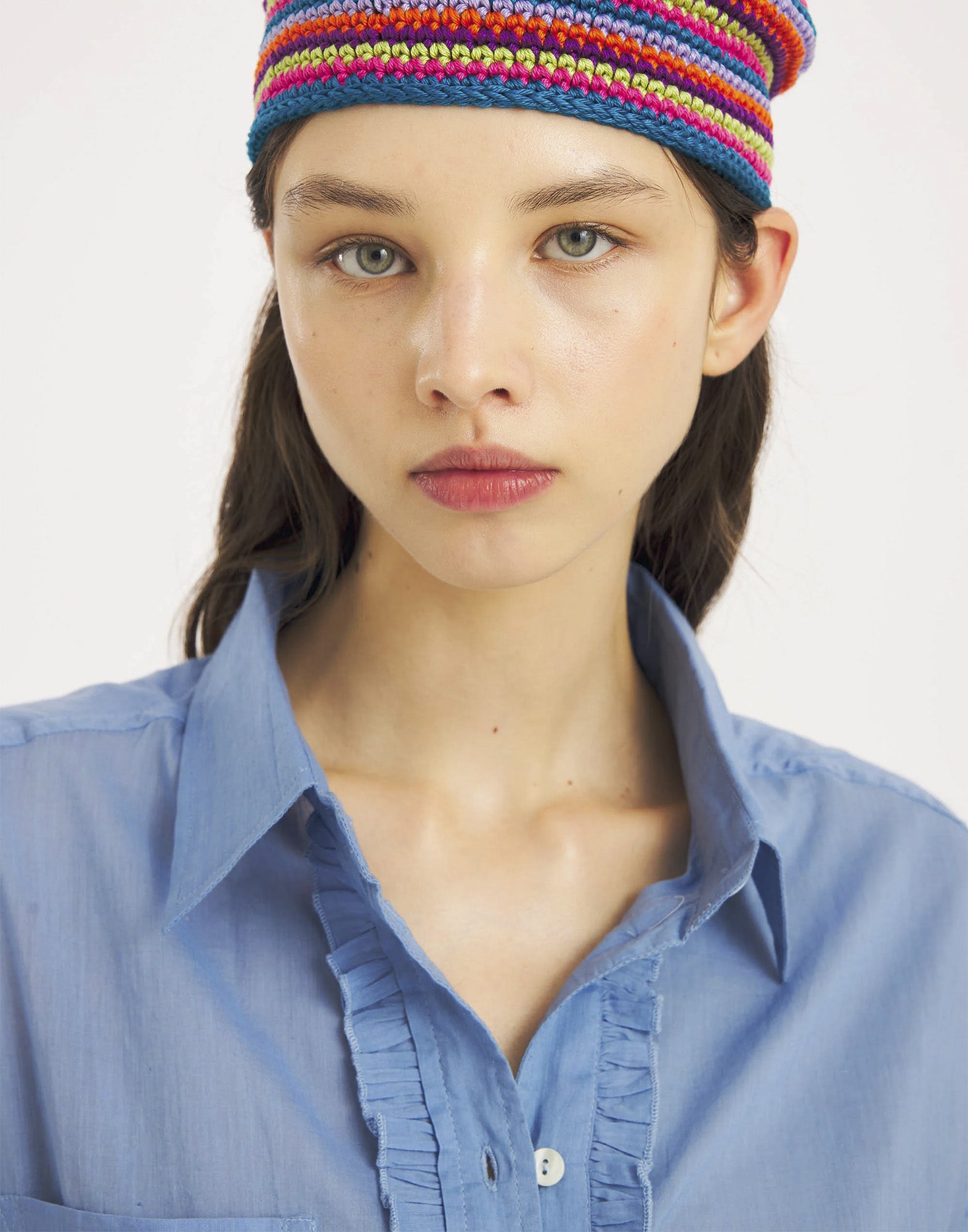 ANTIK BATIK Camicia Angela in Voile di Cotone Blue