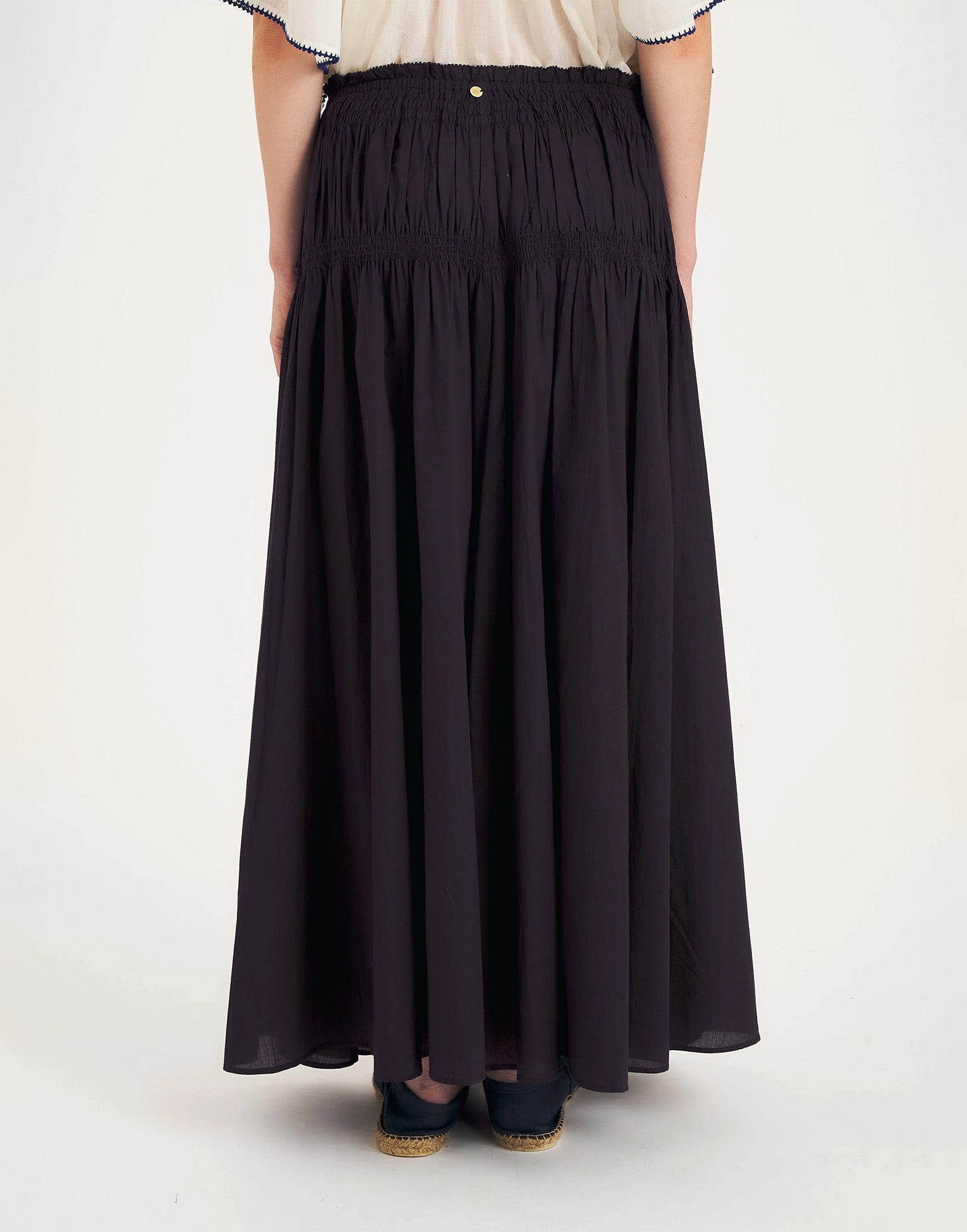 ANTIK BATIK Gonna Caroline in Voile di Cotone Navy