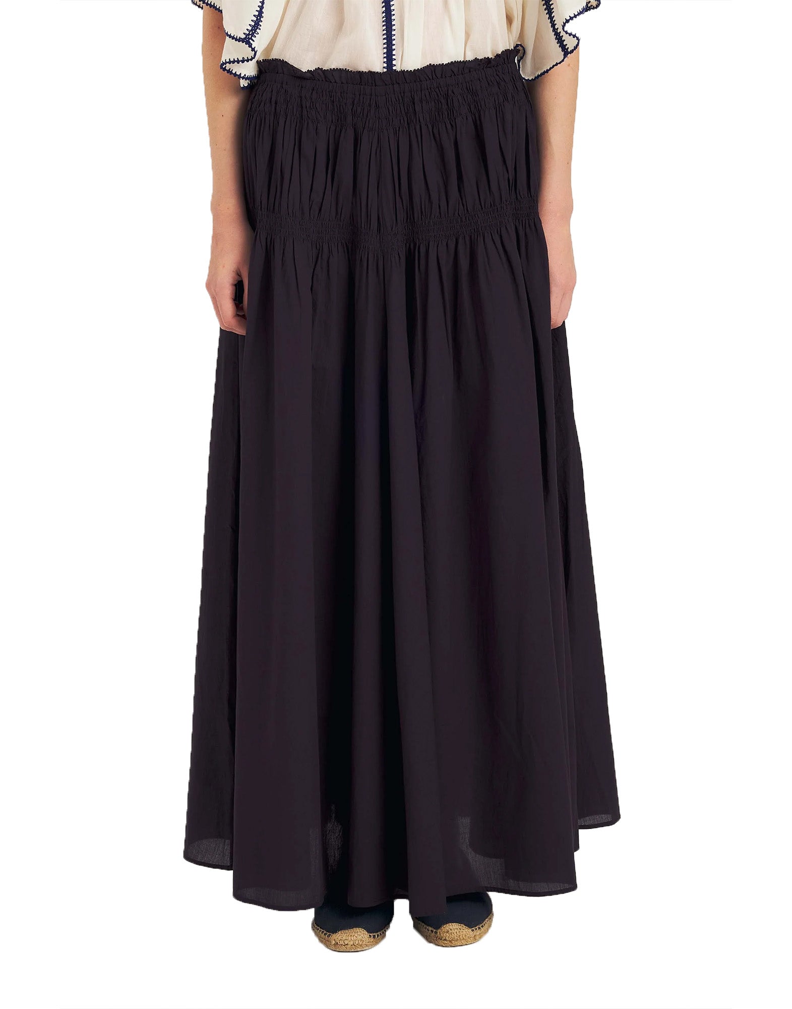 ANTIK BATIK Gonna Caroline in Voile di Cotone Navy