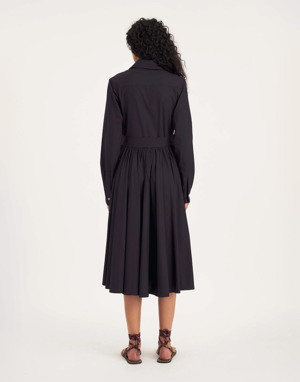 ANTIK BATIK Abito Clement in Popeline di Cotone Navy