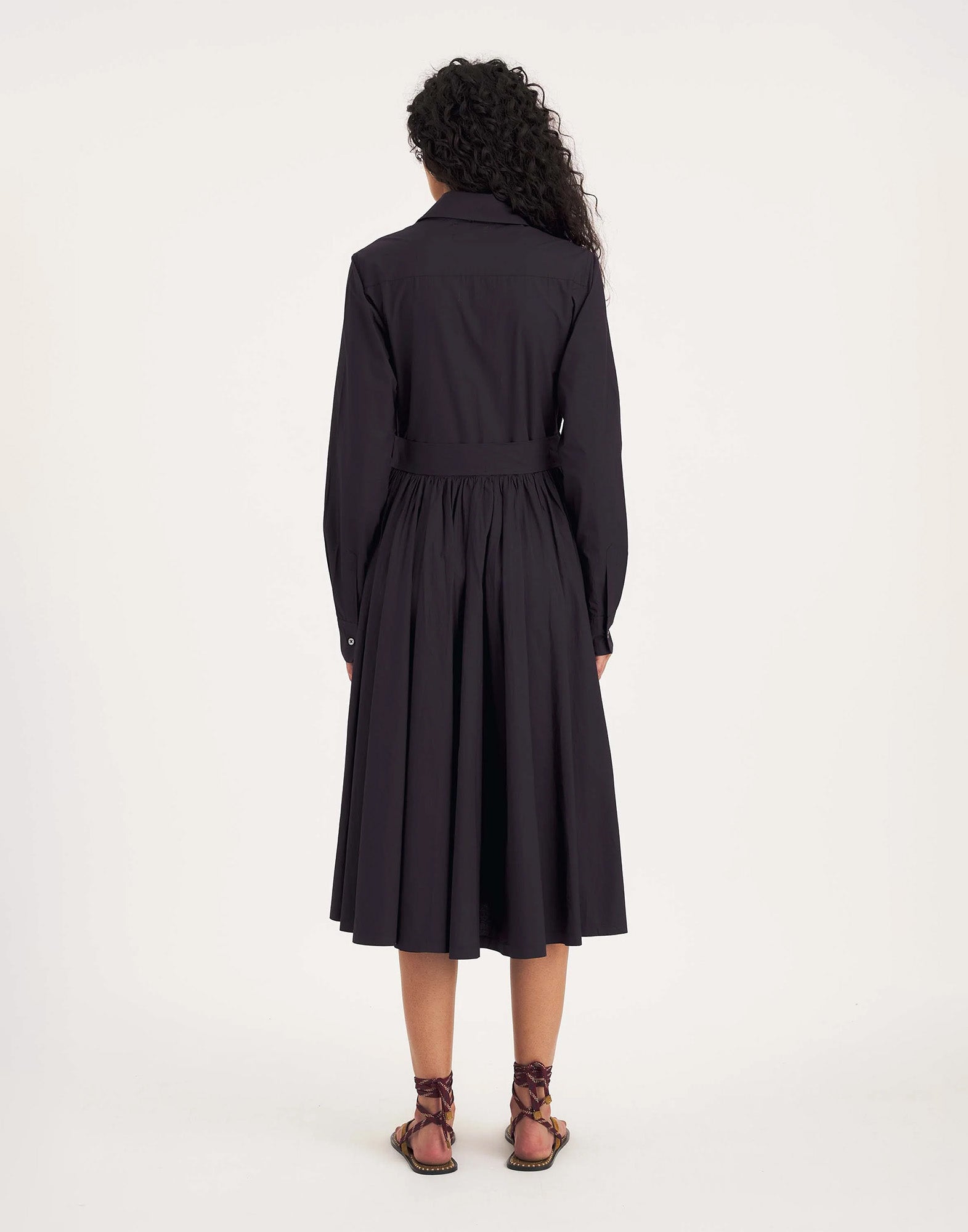 ANTIK BATIK Abito Clement in Popeline di Cotone Navy