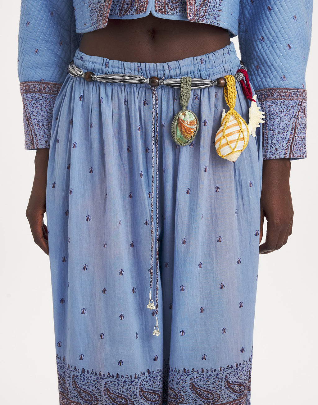 ANTIK BATIK Pantalone Sarouel Johri in Voile di Cotone Blue