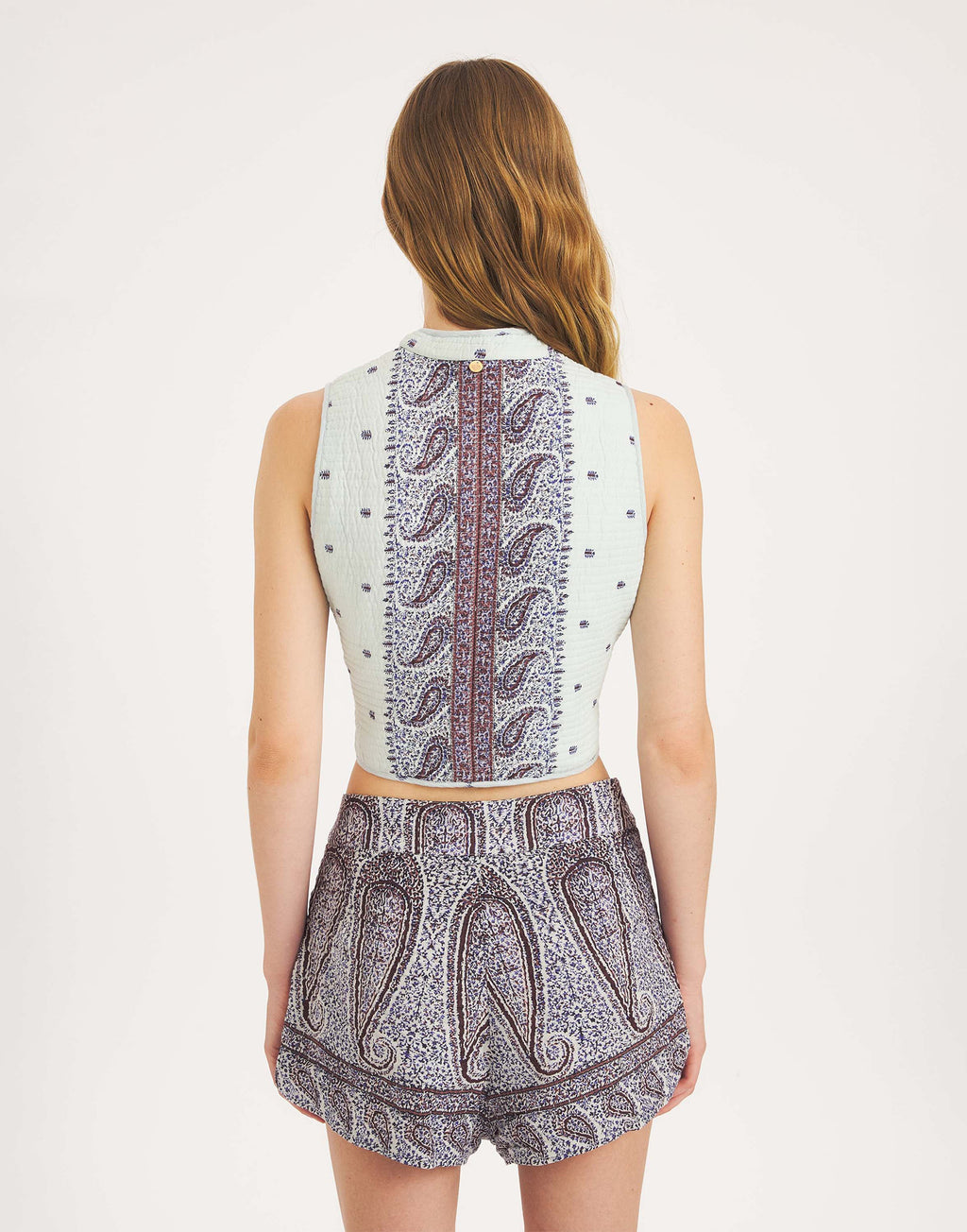 ANTIK BATIK Pantalone Corto Johri in Voile di Cotone Acqua