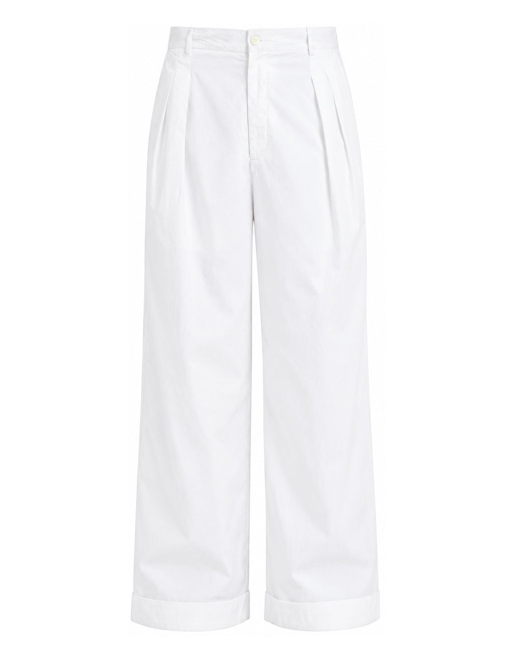 ANTIK BATIK Pantaloni Taylora in Popeline di Cotone Bianco