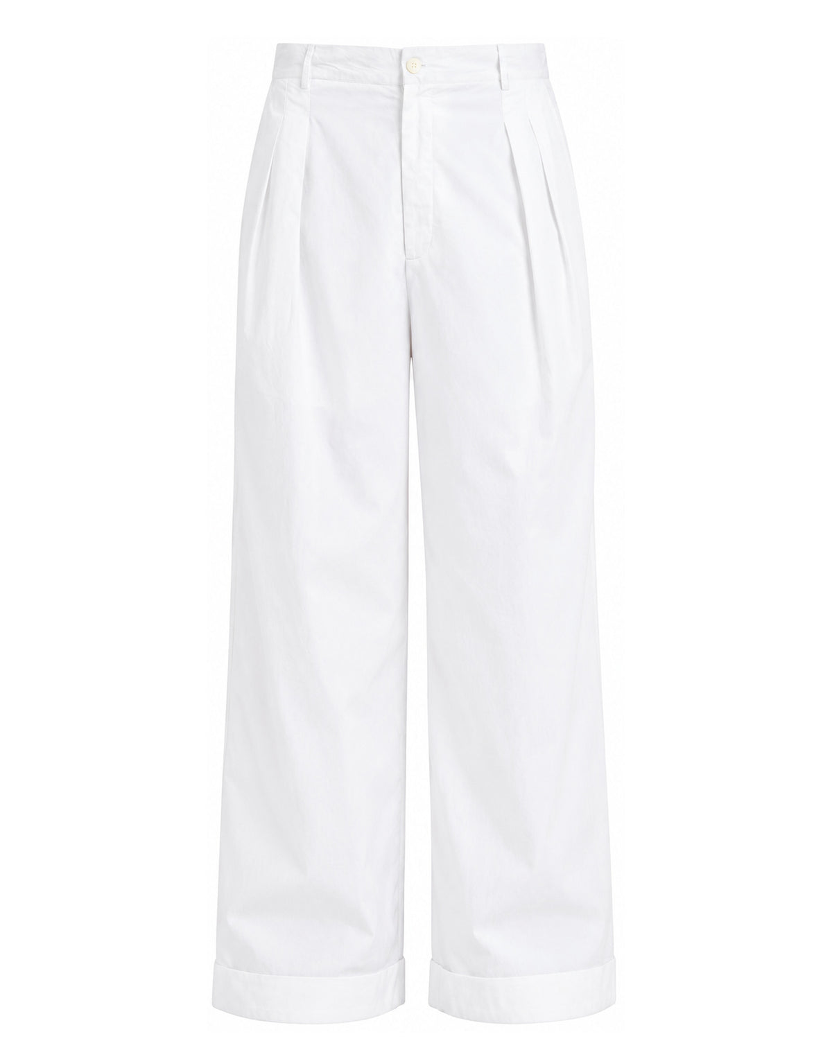 ANTIK BATIK Pantaloni Taylora in Popeline di Cotone Bianco