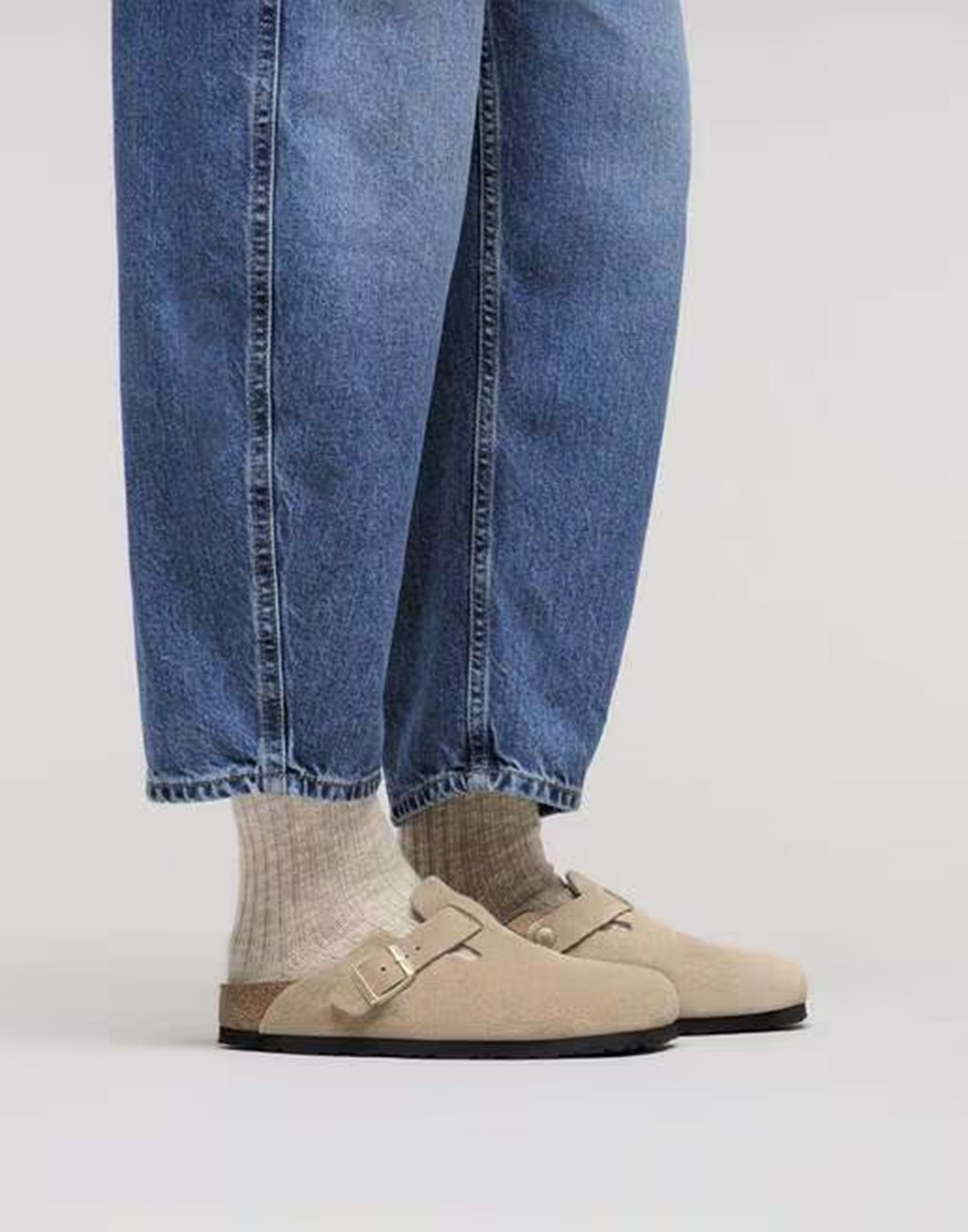 BIRKENSTOCK Boston in Pelle Scamosciata Sandcastle