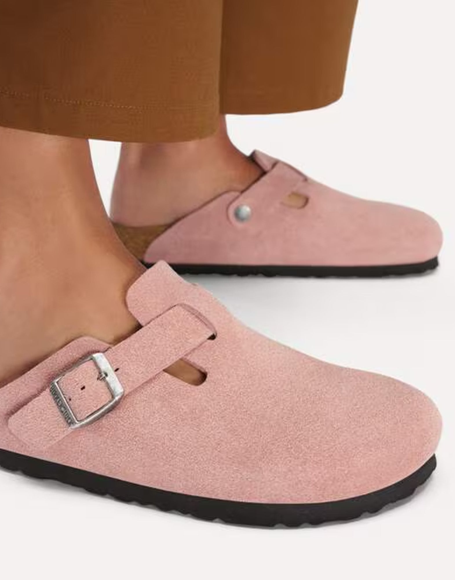 BIRKENSTOCK Boston in Pelle Scamosciata Pink Clay