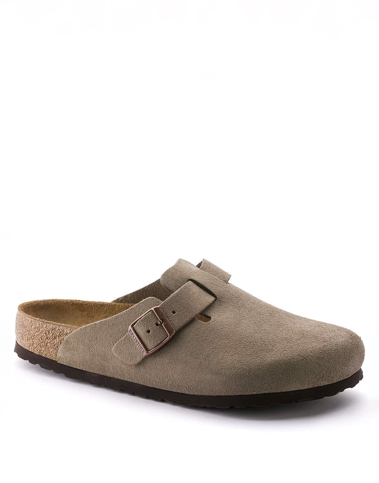 BIRKENSTOCK Boston SFB in Pelle Scamosciata Taupe
